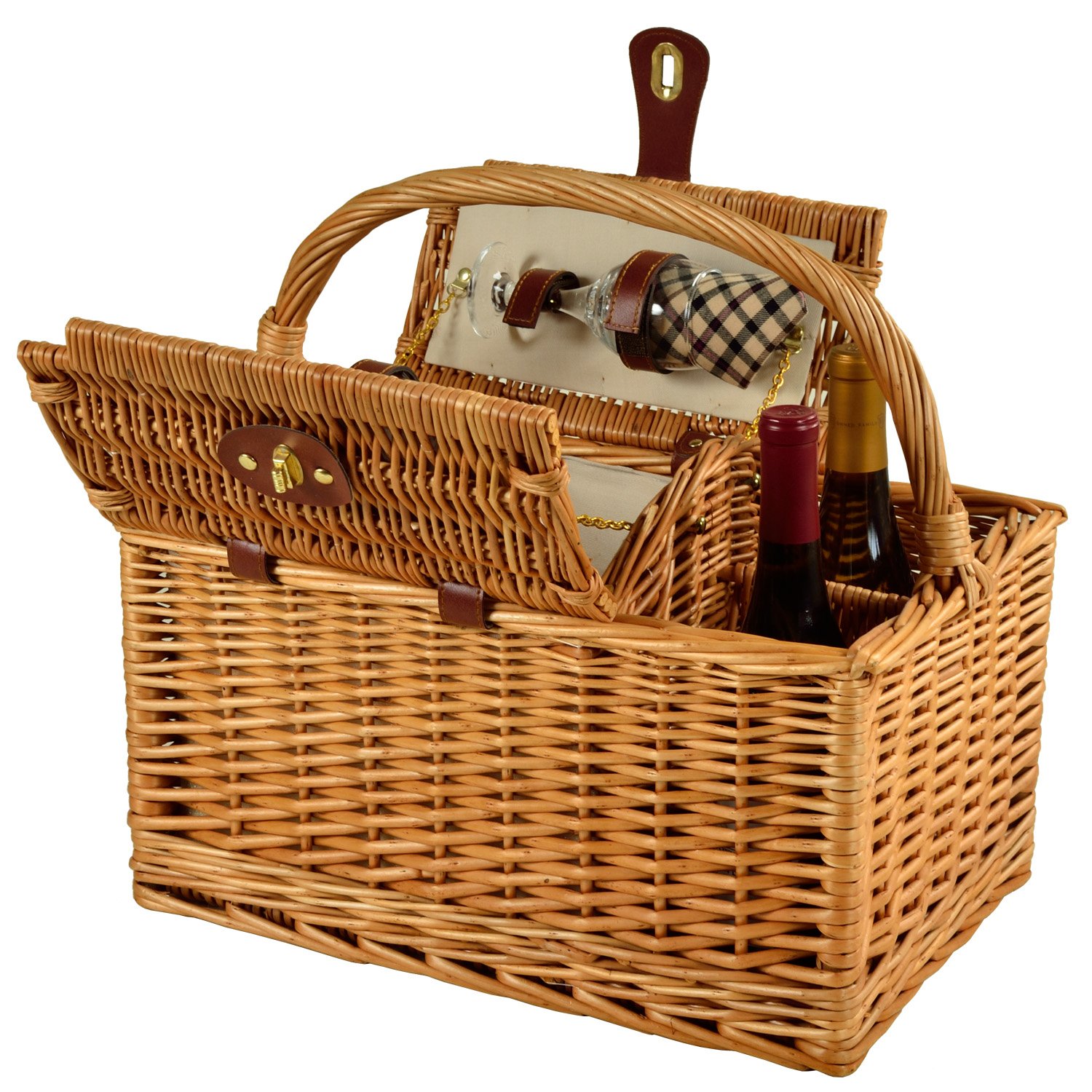 BRDECOR Panier de Pique-Nique Traditionnel en Osier pour