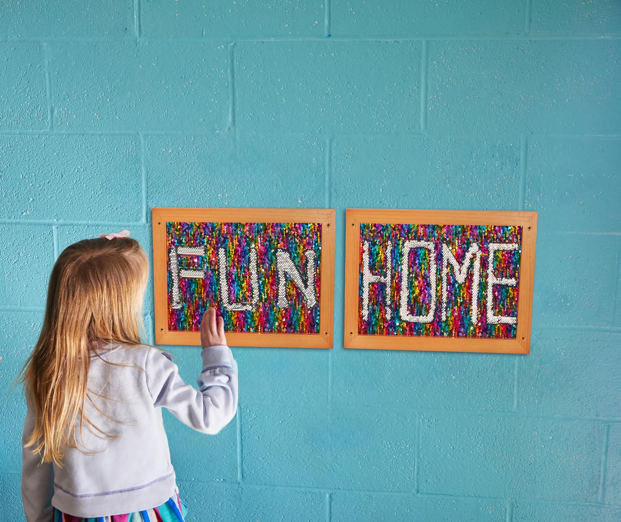 ODOXIA Paillettenwand 2er-Pack | Wendbare Pailletten-Tafel für Kinder | Sensorische Pailletten-Stoffwand | Flip-Sequin-Board | Wand- und Raum-Sensorik-Board