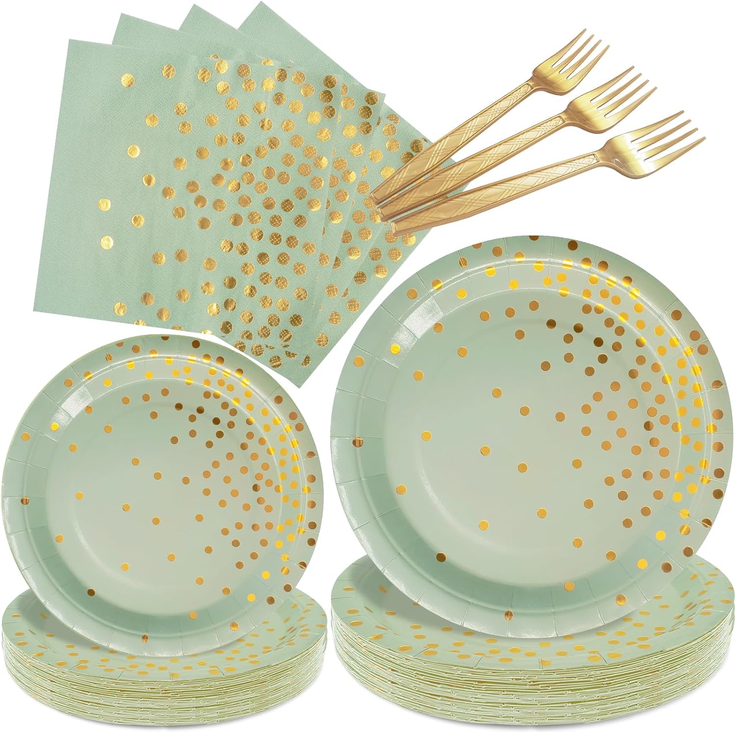 WYQJHKV Sage Green Plates and Napkins Party Supplies,Sage Green Paper Plates,Sage