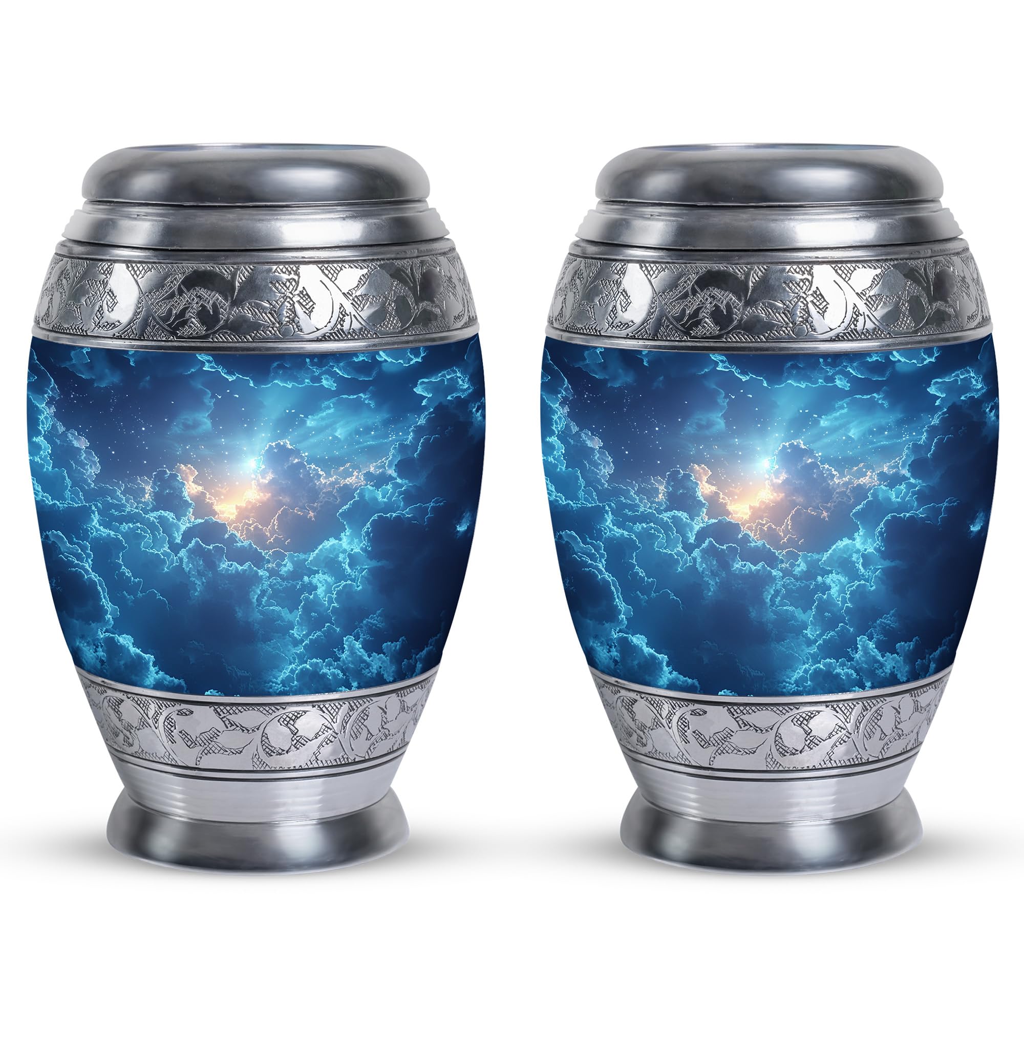 YATHABHISA Urn for Ashes Adult Male Small, Decorative Urn, Mini Keepsake Funeral Urn, Urn Keepsakes for Ashes, Funeral Urns Small 3''_Blue | Sky Urn | Small Keepsake urns for Ashes, Set of 2