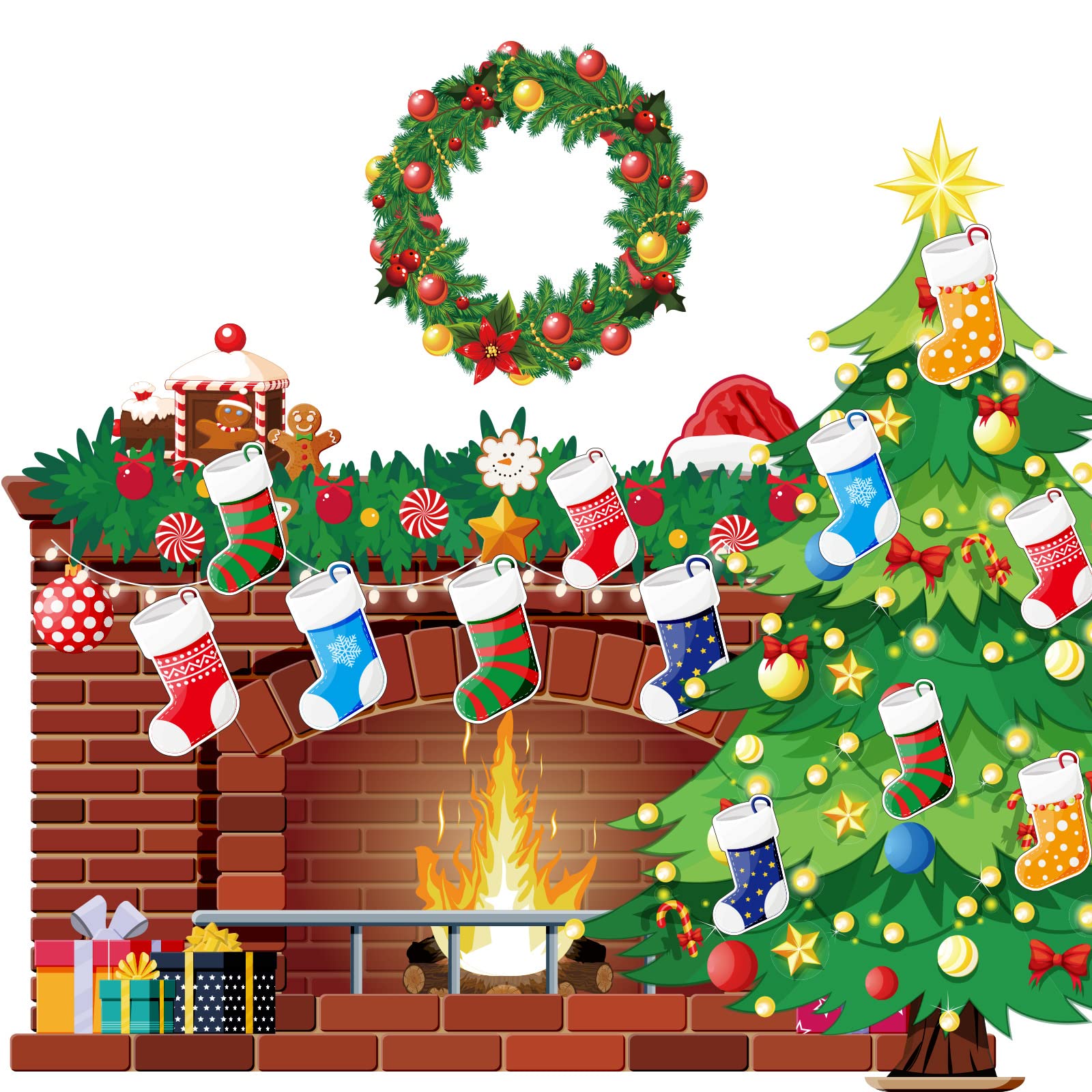 Buy Christmas Bulletin Board Set Christmas Tree Fireplace Bulletin