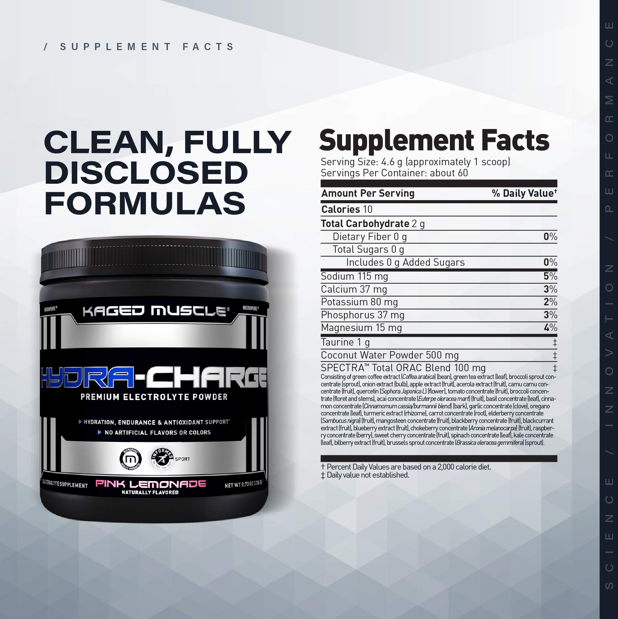 Electrolytes, Kaged Muscle HydraCharge Premium Electrolyte Powder