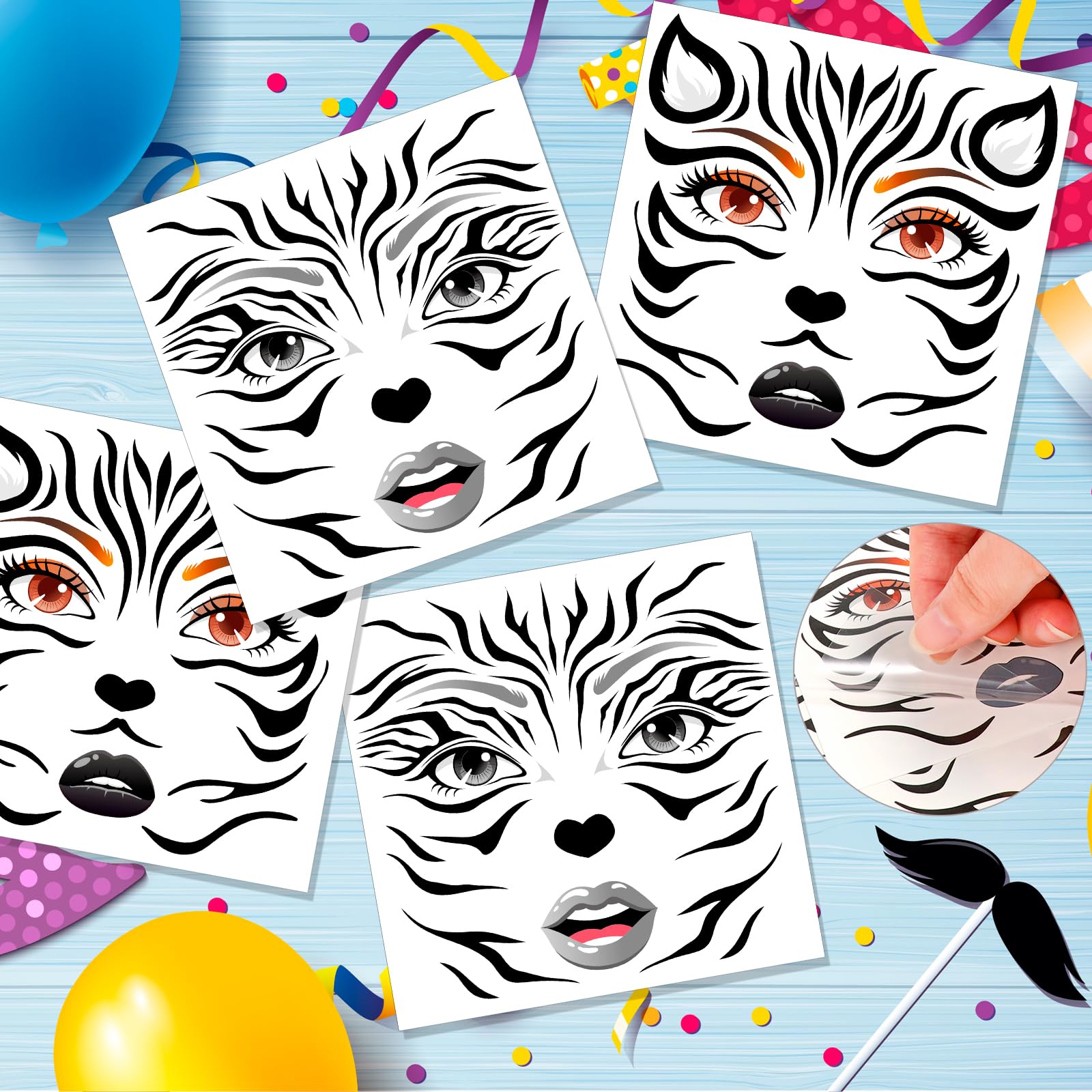 HOWAF 4 PCS Halloween Face Tattoos - Image 3