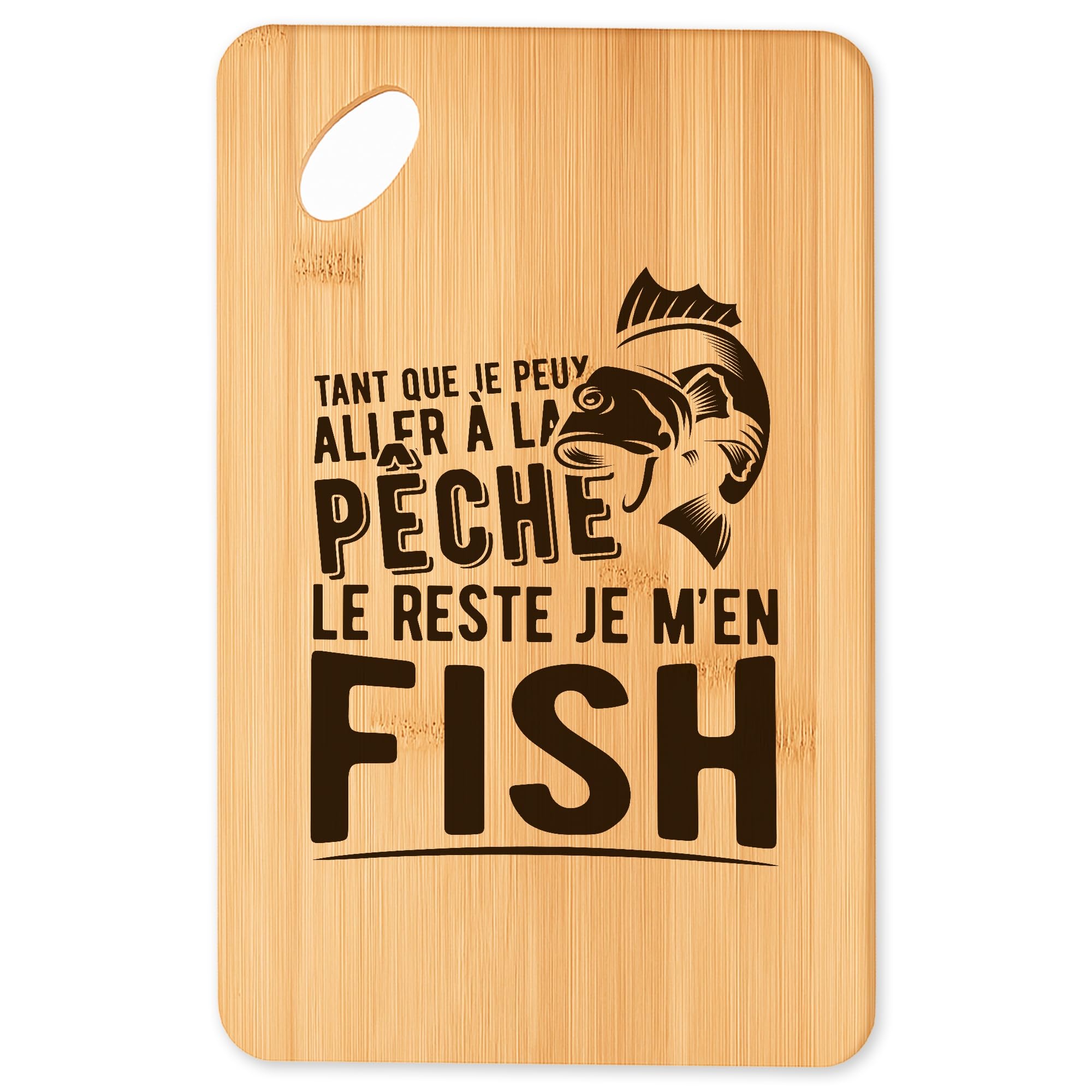 Planche à découper Peche 21 plateau apéro en bambou pour cuisine et barbecue