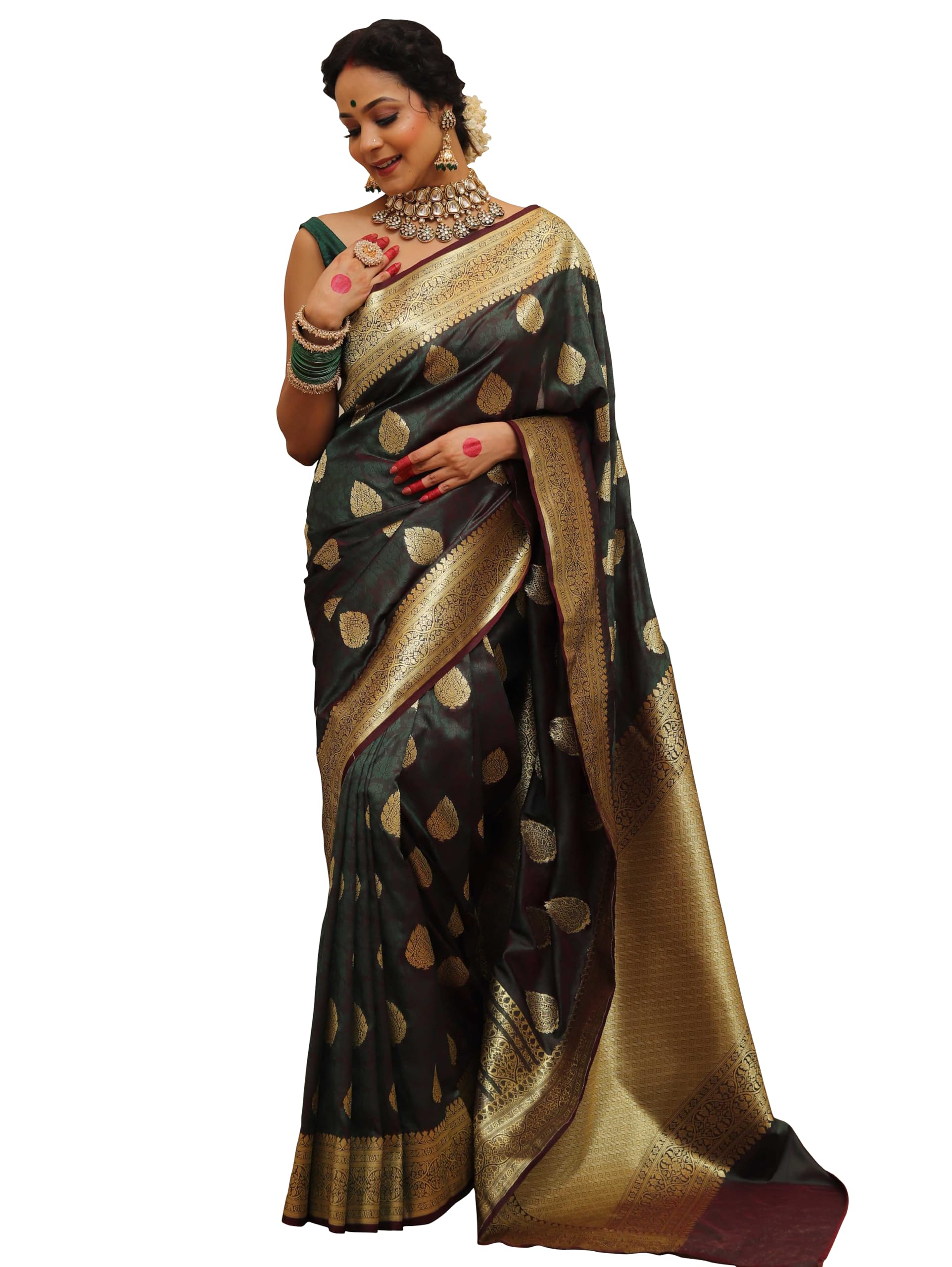 Sugathari Women's Banarasi Saree Pure Kanjivaram Silk Saree Soft new ladies 2025 Design Wear Pattu Sarees Latest Sadi Party Sari collections With Blouse Piece (San Pari-224)