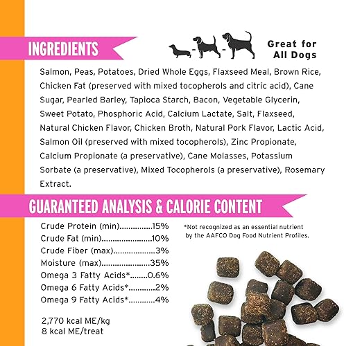 Miniatura 2 de Pet Botanics Bolsa de 12 onzas Omega Plus, suave y masticable, sabor a salmón, con 500 golosinas por bolsa, la elección de los mejores entrenadores