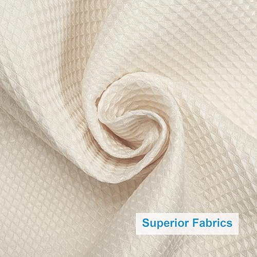 Vista 118 de AmazerBath - Cortina de baño con tejido de punto gofre, calidad hotelera, 60 x 72 pulgadas, blanco