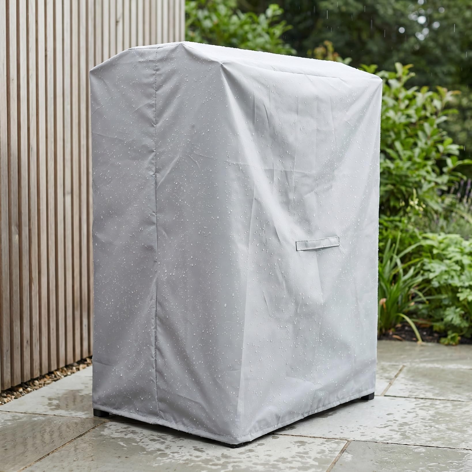 ORFOFE Housse de protection Oxford étanche pour broyeur à bois pour machines de jardin robuste protection contre les intempéries housse grise pour coupe-bois et hachoir