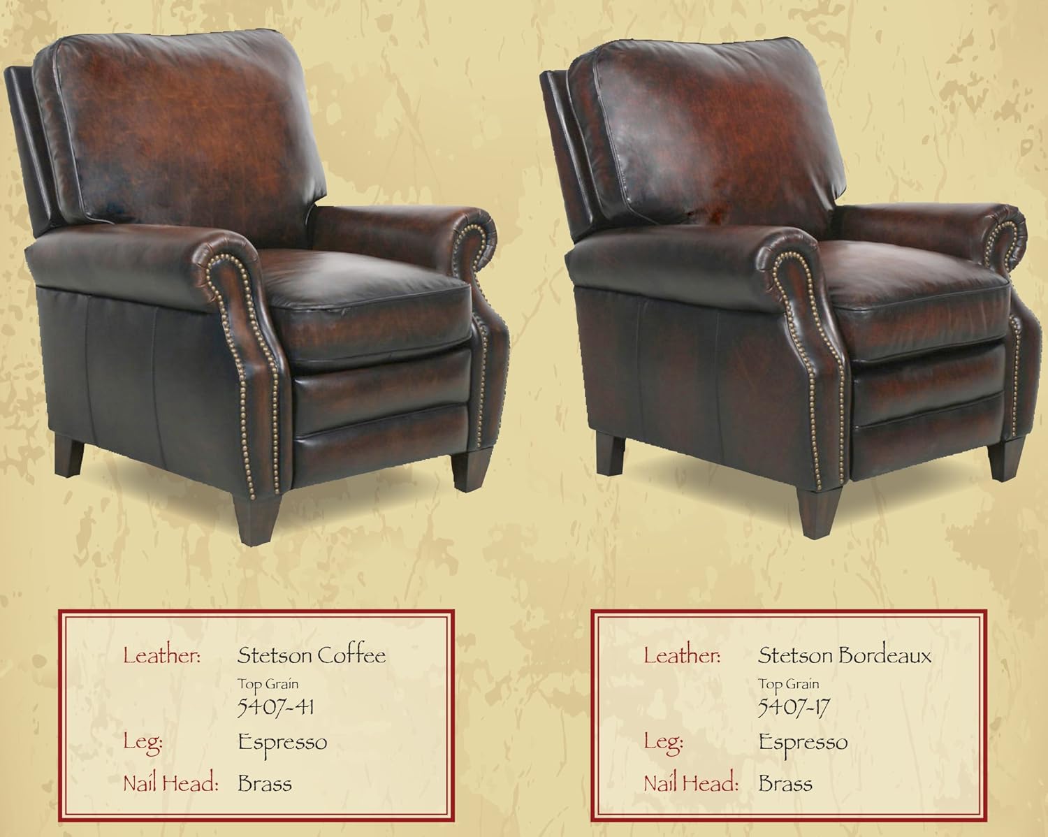 BarcaLounger Briarwood II Leather Recliner - Stetson Coffee (curbside delivery)