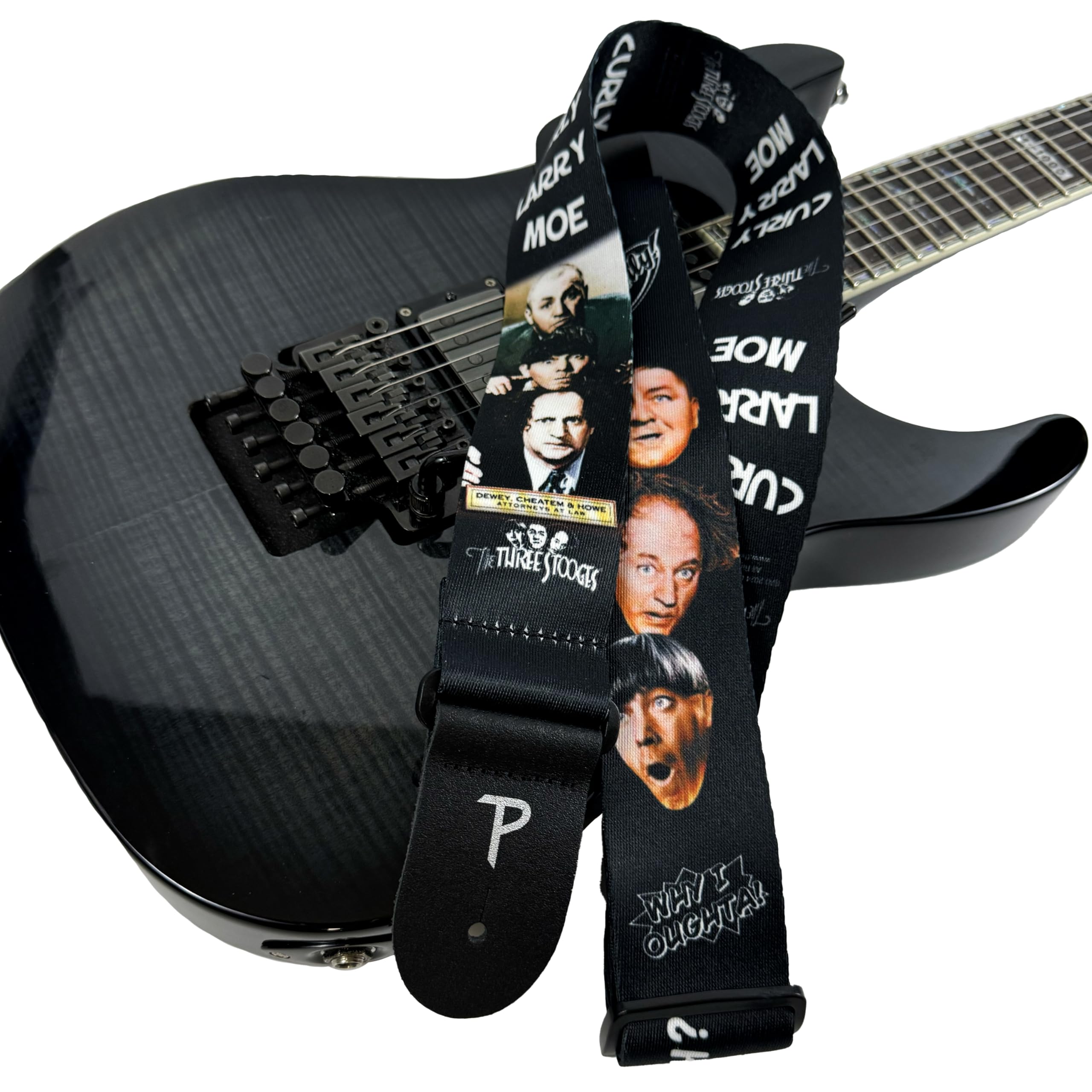 Perri's Leathers Ltd., The Three Stooges, Official Licensed Product, Heat Transfer Design on Polyester Guitar Strap - Image 3