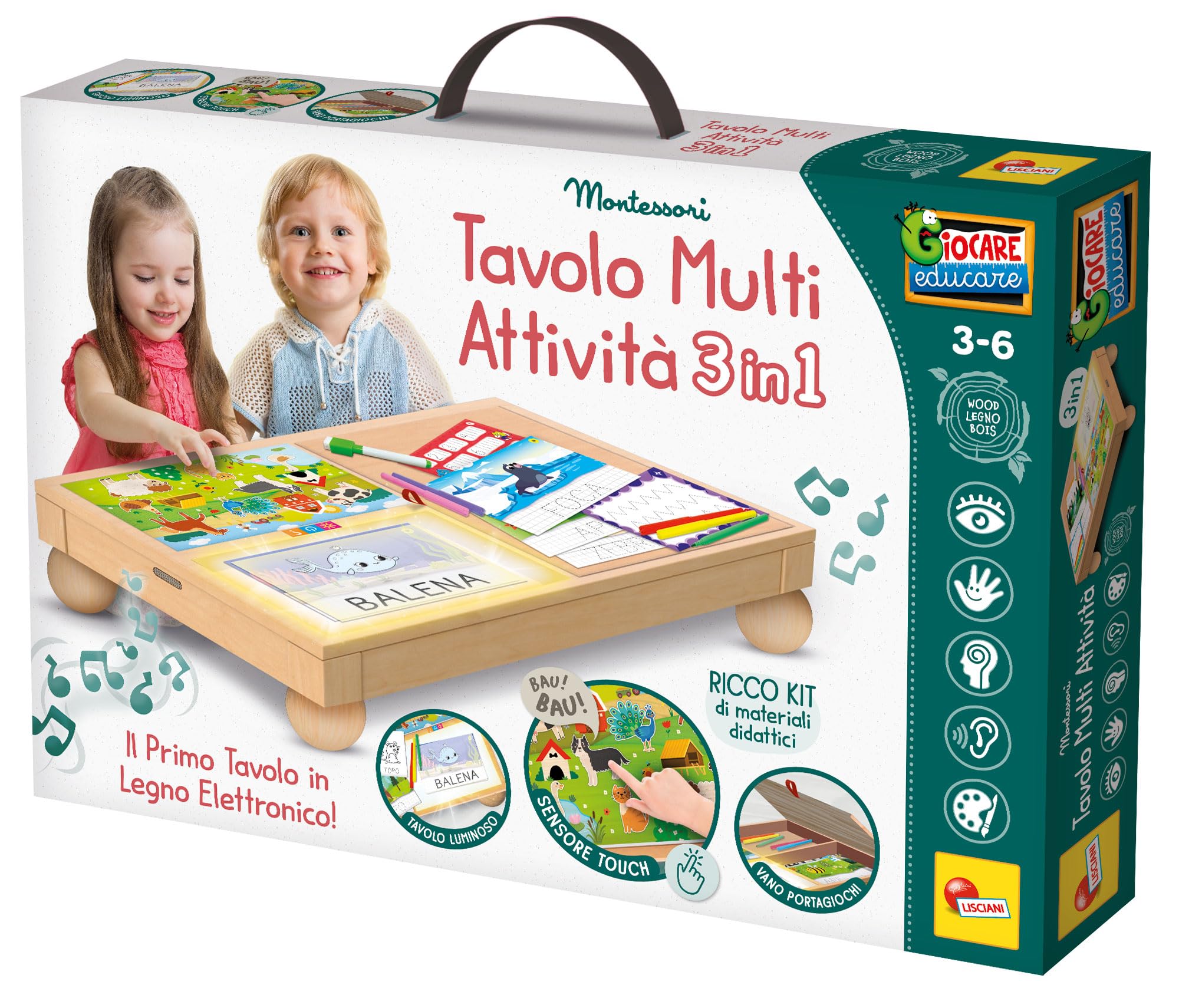 Liscianigiochi Montessori Legno tavolo multi Attivita'
