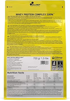 OLIMP SPORT NUTRITION- Whey Protein Complex 100%. Hochwertiges Protein Pulver aus einer Eiweißkombination von Molkeneiweißkonzentrat und Molkeneiweißisolat für den Muskelaufbau. Geschmack: Vanille (700 g) – Bild 3