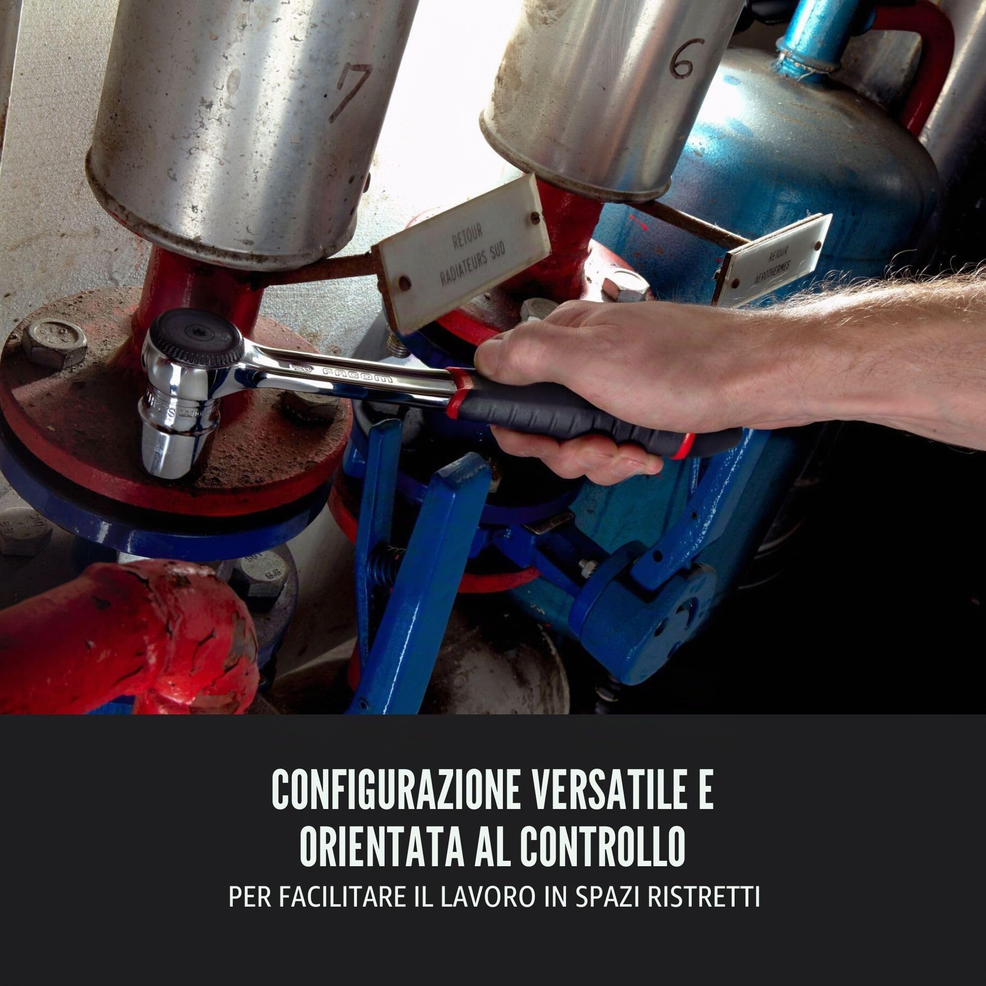 Facom Set di 56 chiavi a bussola 1/4" & ½" RS.161-2 (valigetta completa con 10 chiavi a bussola 1/4", 16 chiavi esagonali da 1/2", cricchetti, punte, giunti cardanici, estensioni e maniglia)