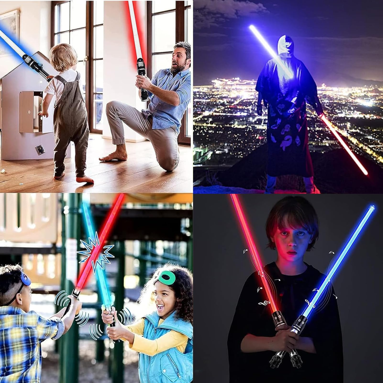 2 Pezzi Spada Laser,Spada Laser,2 in 1 Spada Laser Giocattolo Spade Laser Telescopiche Spada Laser Giocattolo per Bambini Light Up Sword Lightsaber Light Up Toy Lightsaber Toy