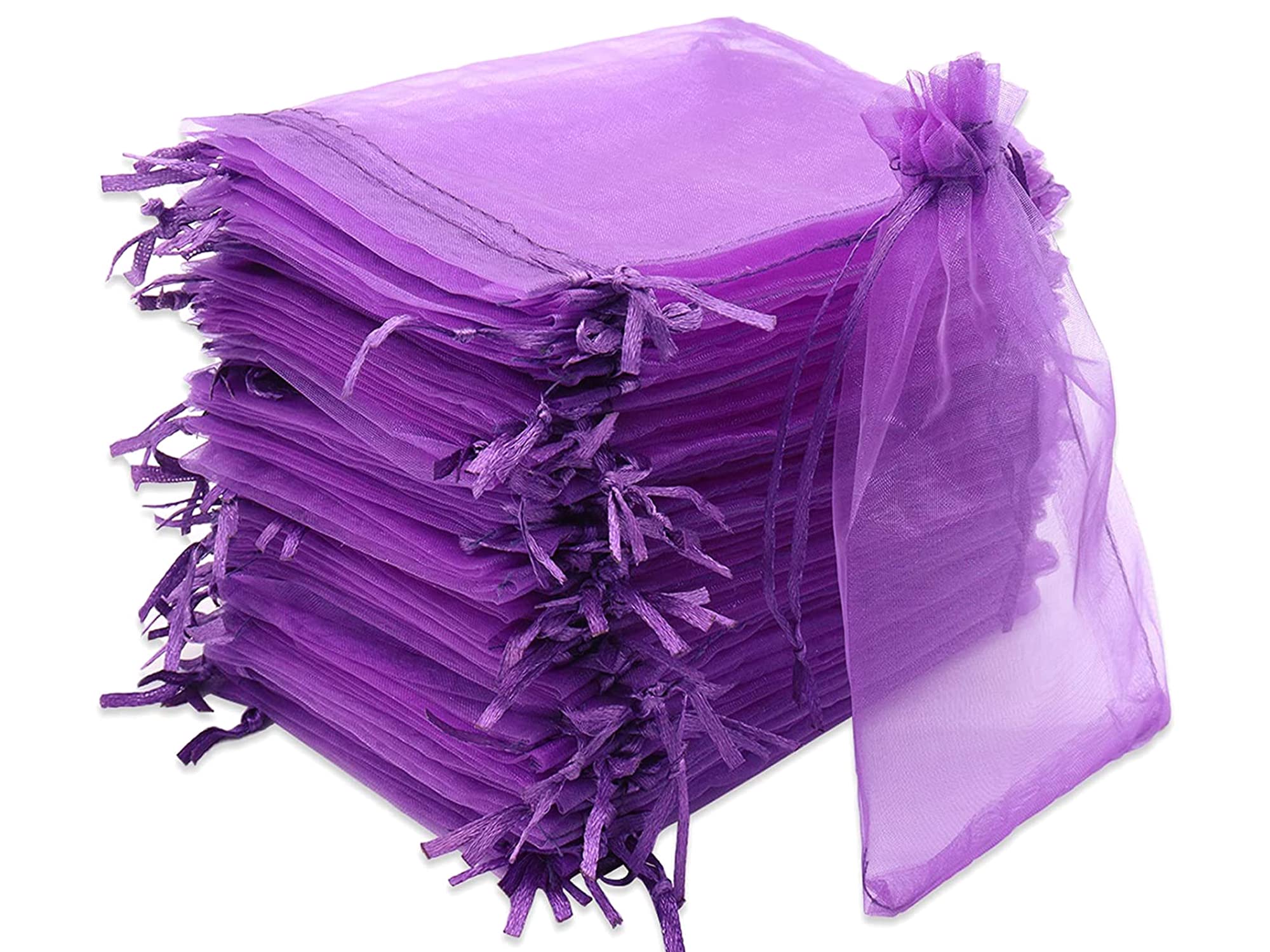 100 Sacs En Organza Transparent 10x15 Cm Avec Cordon De Serrage - Pour Bijoux, Dragées, Savons, Cadeaux - Mariage, Fête, Noël - Multi-couleurs Au Choix