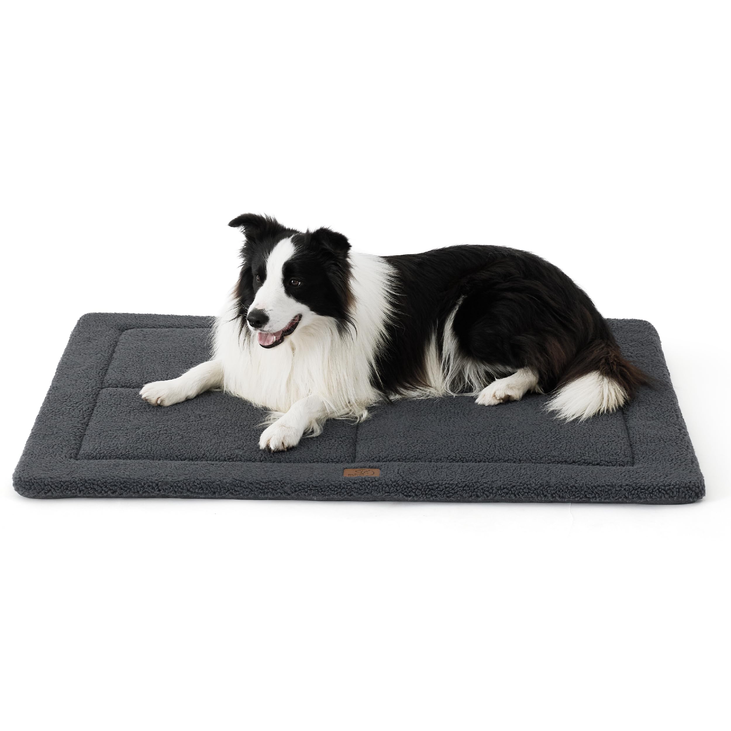 Bedsure Washable Dog Crate Bed for Large Dogs, Reversible Foam Floor Dog Mat, Lightweight Travel Flat Pet Beds for Indoor & Outdoor Dogs (41" x 28", Dark Grey)