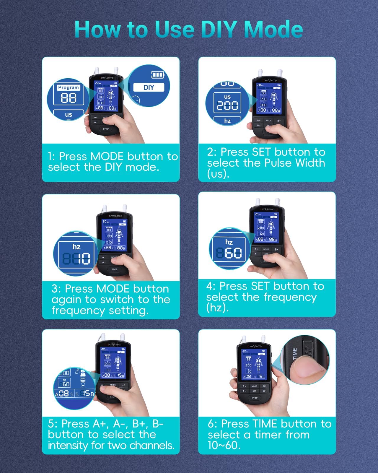Comfytemp TENS Unit - Pain Relief & Muscle Stimulator -9 Comfytemp TENS Unit - Pain Relief & Muscle Stimulator -9