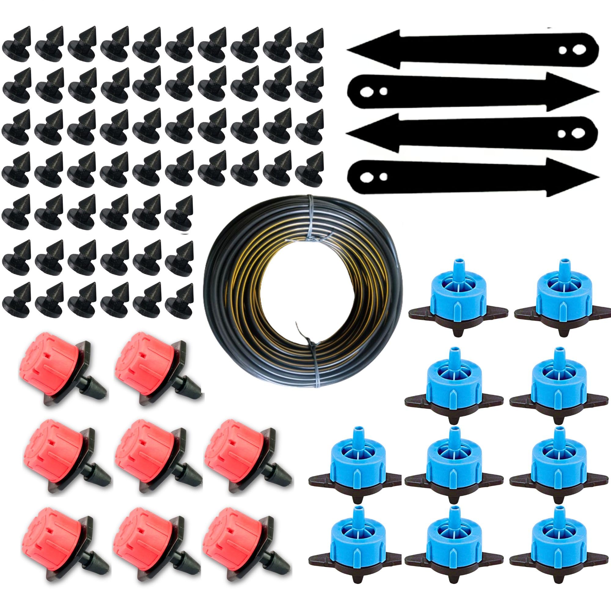 TRUSTFARM 4mm Feeder Line Pipe Adjustable Drippers Sprinklers Emitter Dummy Hole Plug Arrow Stake drip irrigation kits system pipe accessories water plants. 30mtr+20+20driper+30dummy+20stake (B0D9SC2KQJ) Amazon Price History, Amazon Price Tracker