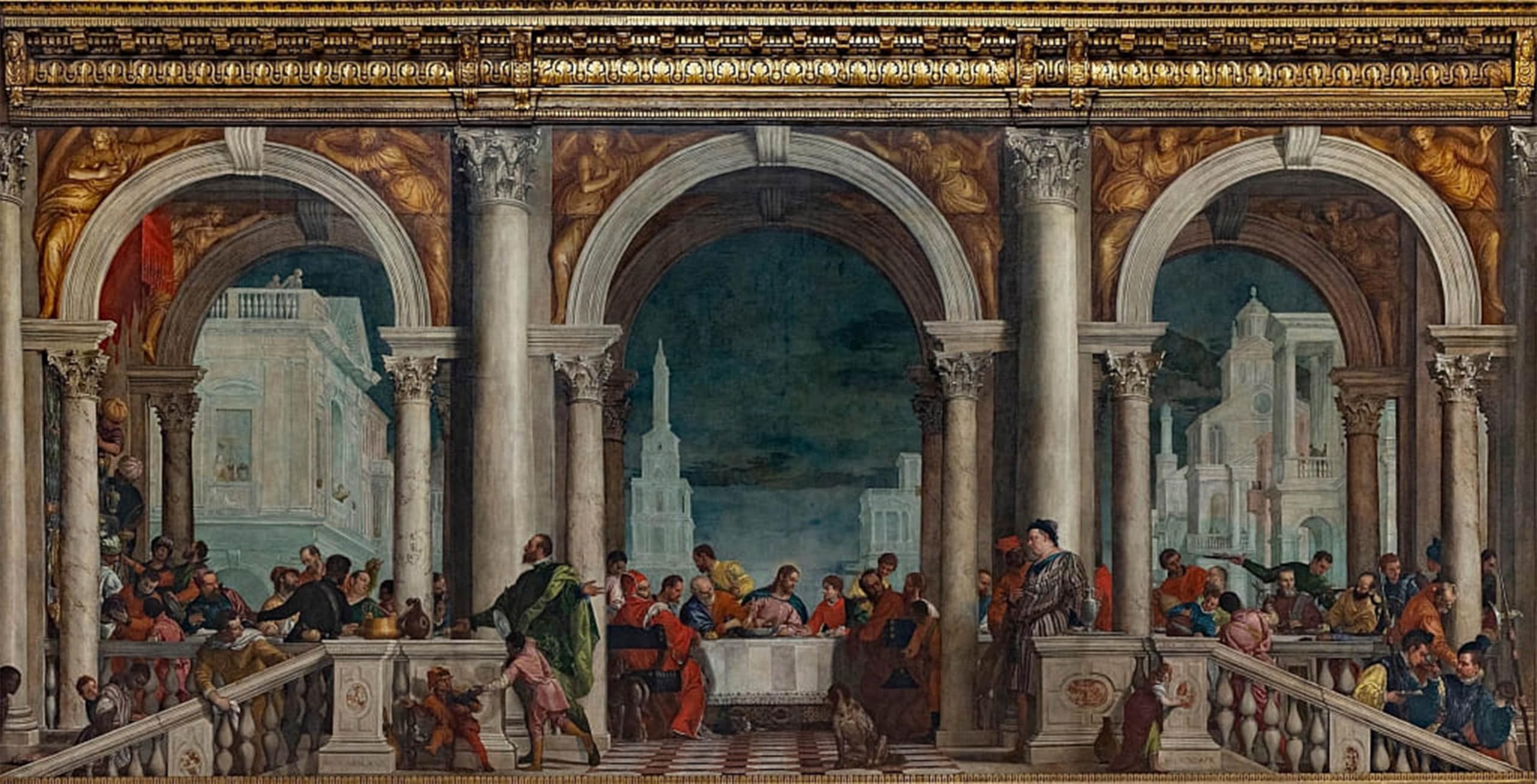 POSTERIIk Famous Print Pop Art Wall Art Graffiti the Feast in the House of Levi by Paolo Veronese Art Prints for Home Decor 60x90cm
