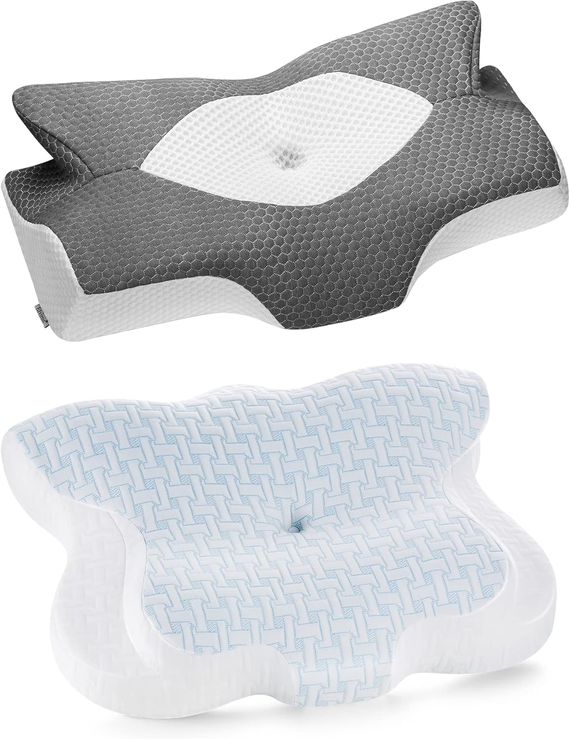 Elviros Cervical Memory Foam Neck Pillow for Pain Relief, Adjustable Orthopedic