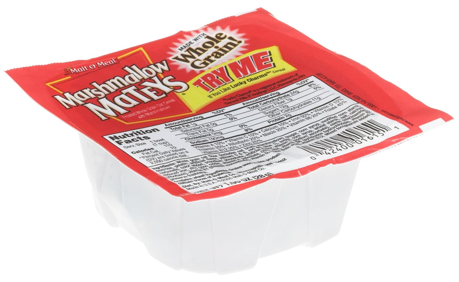 Malt-O-Meal Marshmallow Mateys Cereal, 1-Ounce Bowls (Pack of 96)