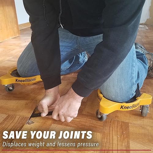 Miniatura 5 de Milescraft Rodilleras 1603 - Rodilleras duraderas y resistentes con 3 ruedas y cómodos cojines de gel capacidad completa de giro de 360 grados sin