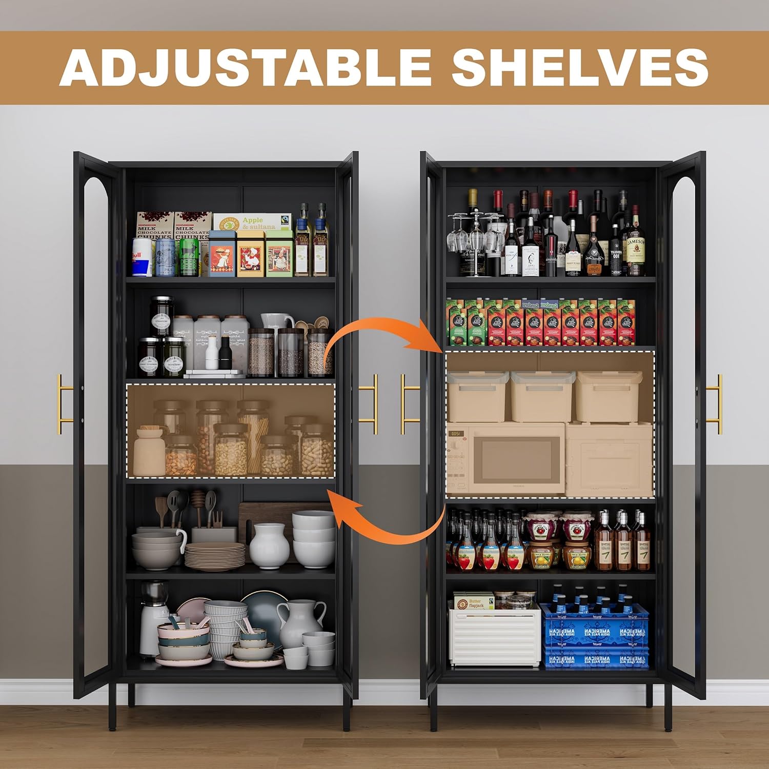 Adjustable Shelves for customized storage