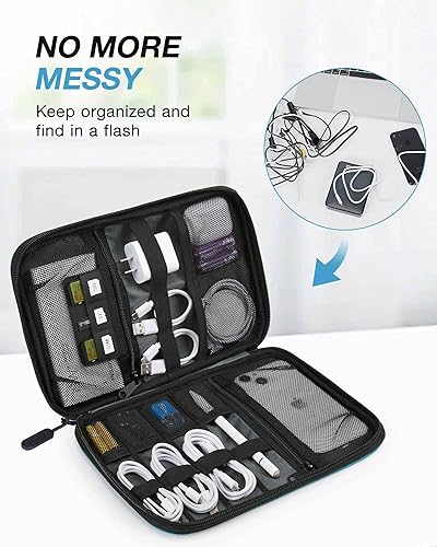 Vista 17 de Funda organizadora BAGSMART universal y portátil para cables y cargadores, Negro