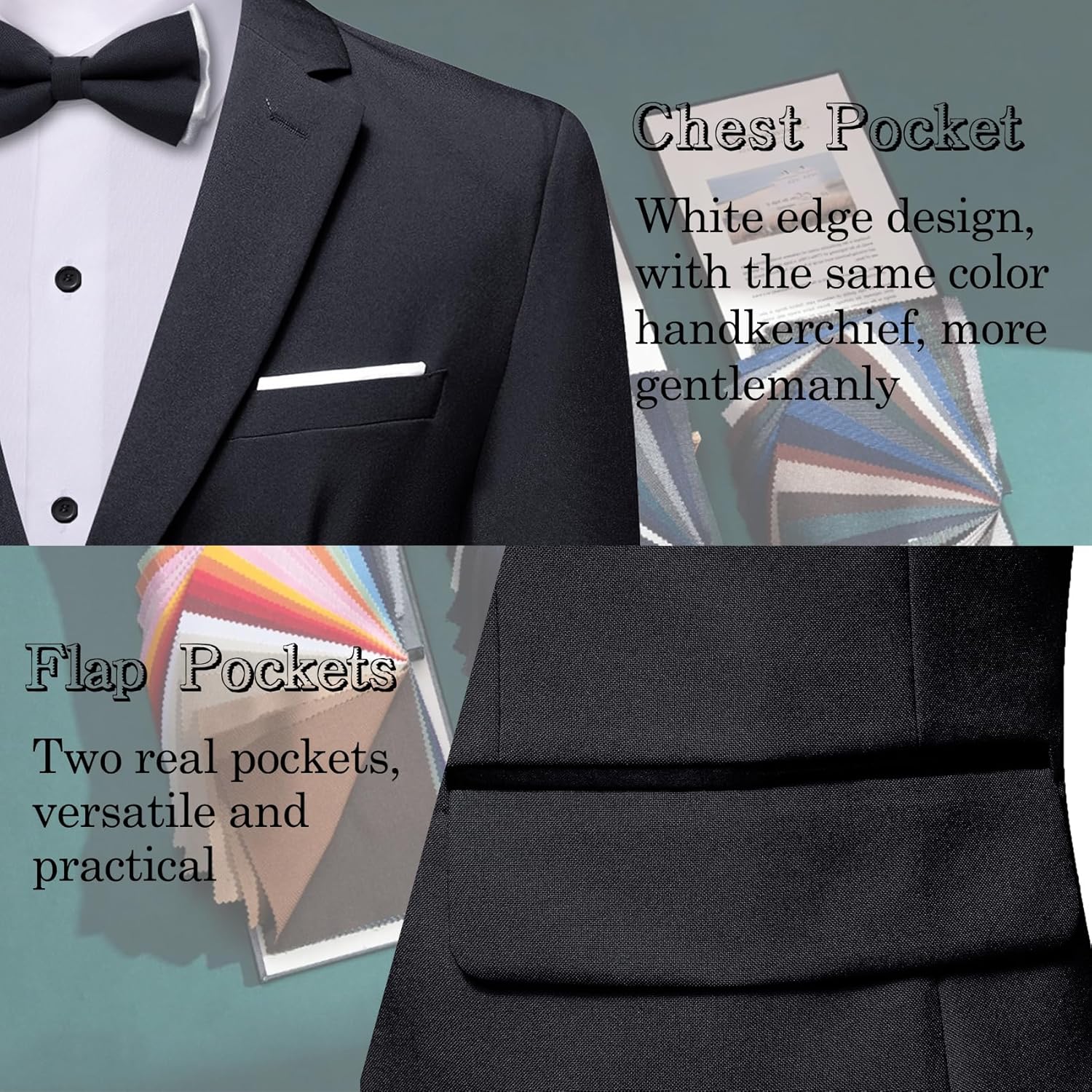 Barry.Wang Mens Casual Blazer Suit Jacket Two Buttons Sport Coat Lightweight Homecoming Business Daily Wedding Dress - Image 6