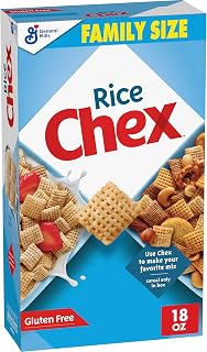 Chex Rice Gluten Free Cereal Family Size 18 oz - Whole Grain Breakfast, Chex Mix & Snack Recipes