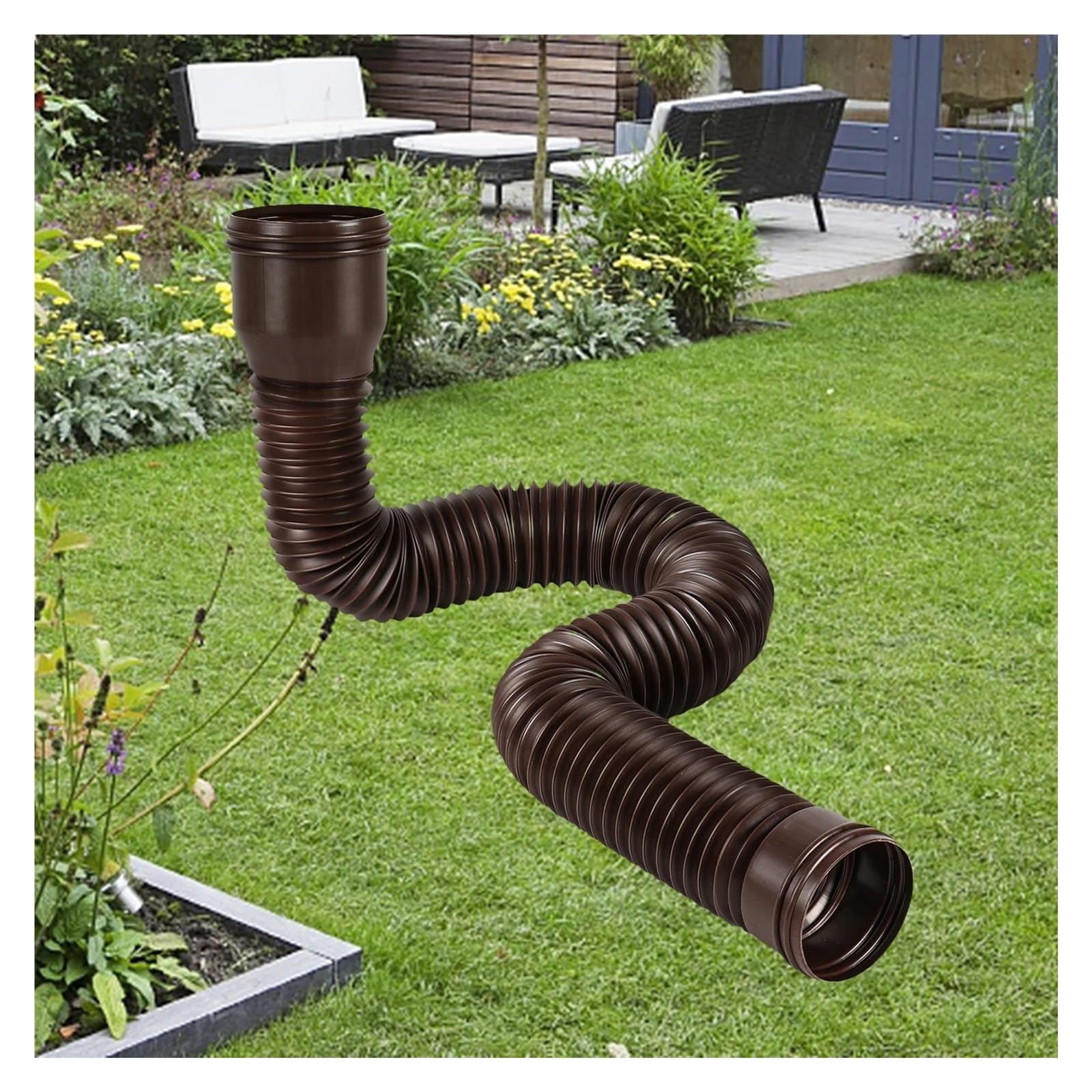 Extensiones de bajante de canalón de lluvia, extensor Universal, accesorio de sistema de drenaje de agua de lluvia ajustable(Brown)