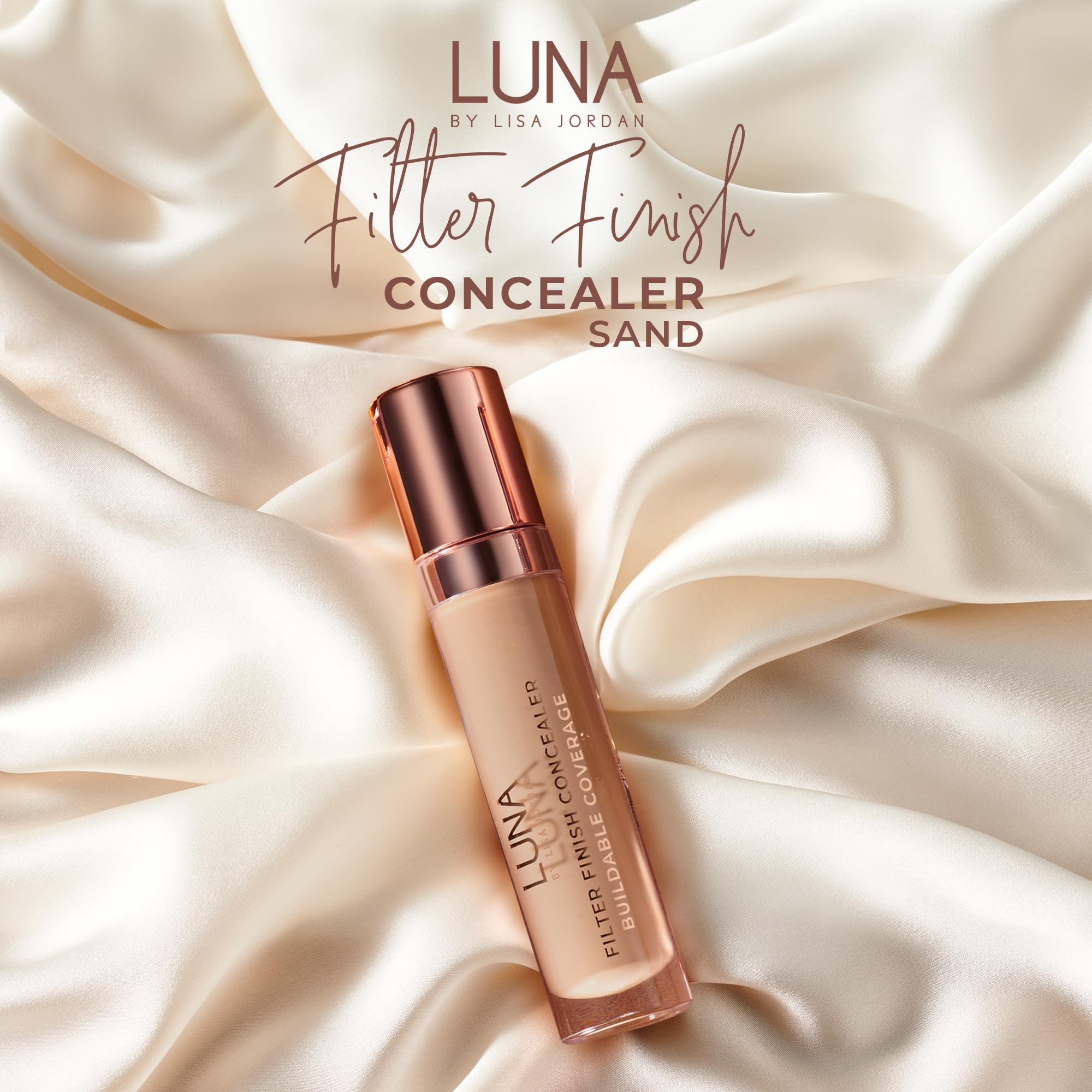 LUNA Filter Finish Concealer in SAND Shade, Hydrating Cream Concealer Contains Vitamin E, Hyaluronnic Acid and Glycerin - Image 2