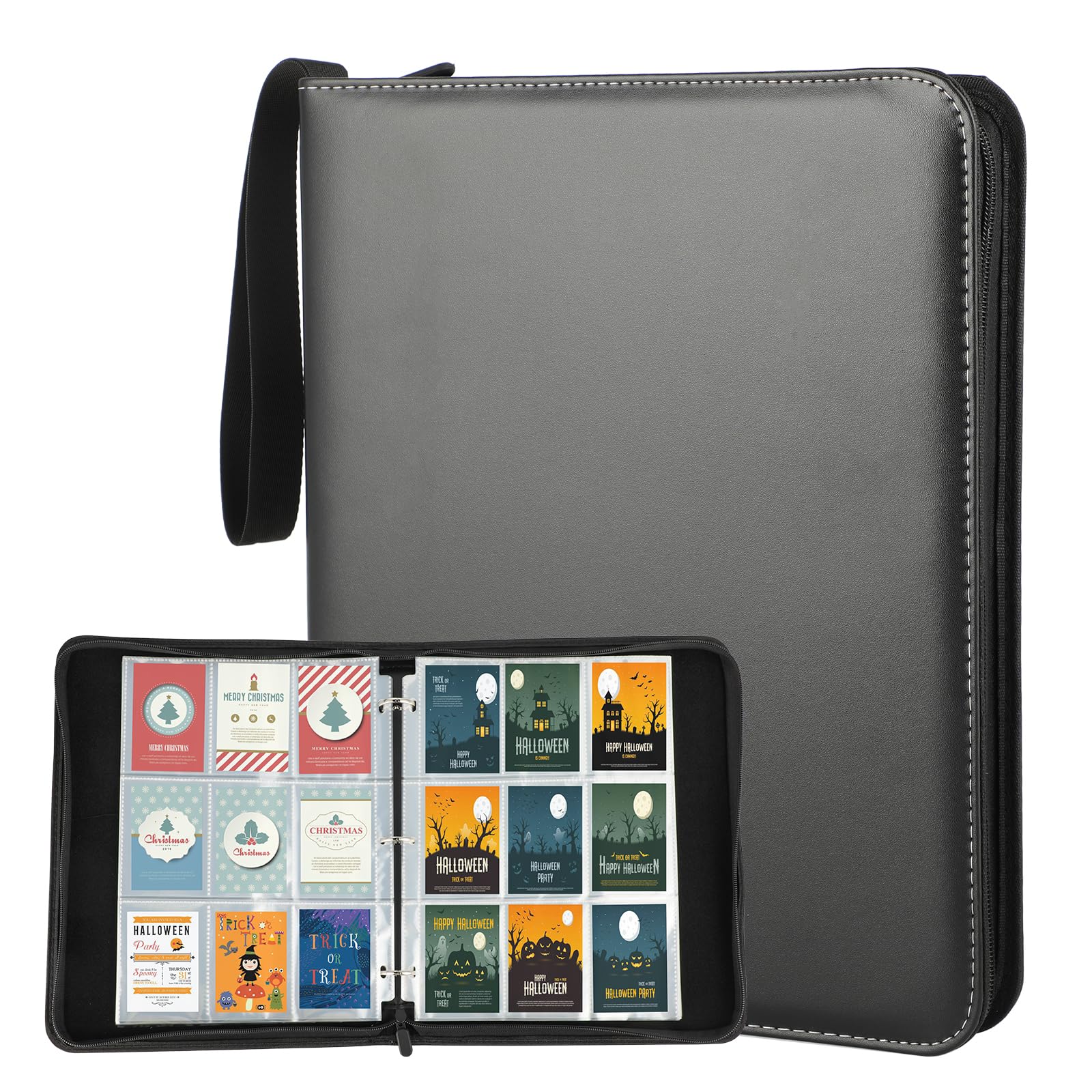 Raccoglitore Carte, Album di Carte, Album carte Pokémon album per collezionismo,50 pagine con 900 tasche, di alta qualità, adatto per bambini e collezionisti(Smoothblack)