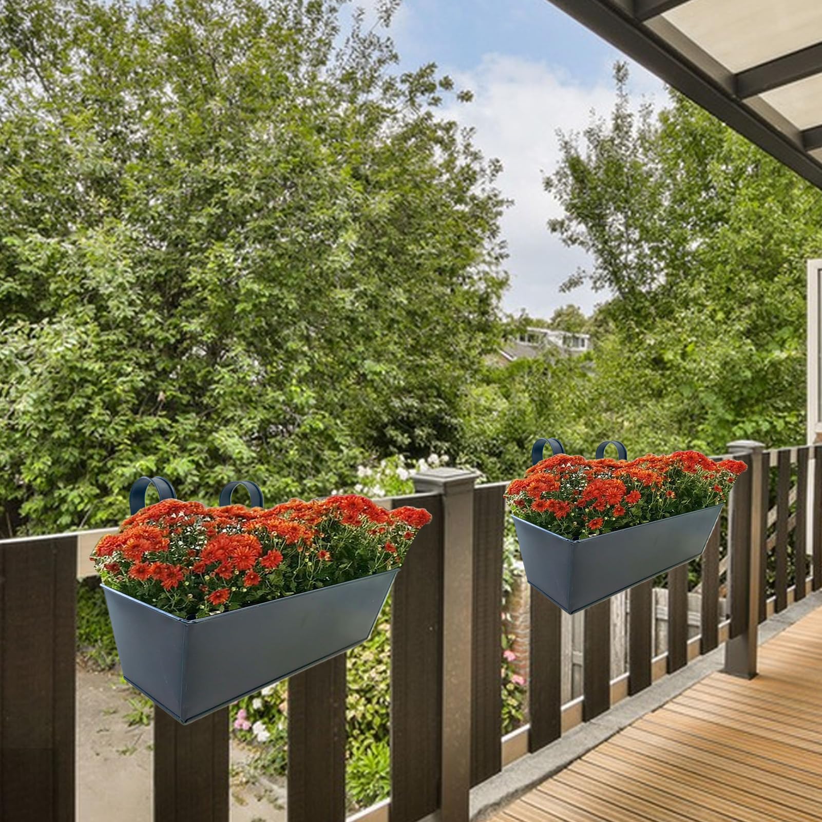 Skrzynki do sadzenia balustrad tarasowych, Skrzynki do sadzenia balustrad | Poręcze pokładowe Wiadra ogrodzeniowe na ścianę, patio, ogrodnictwo w