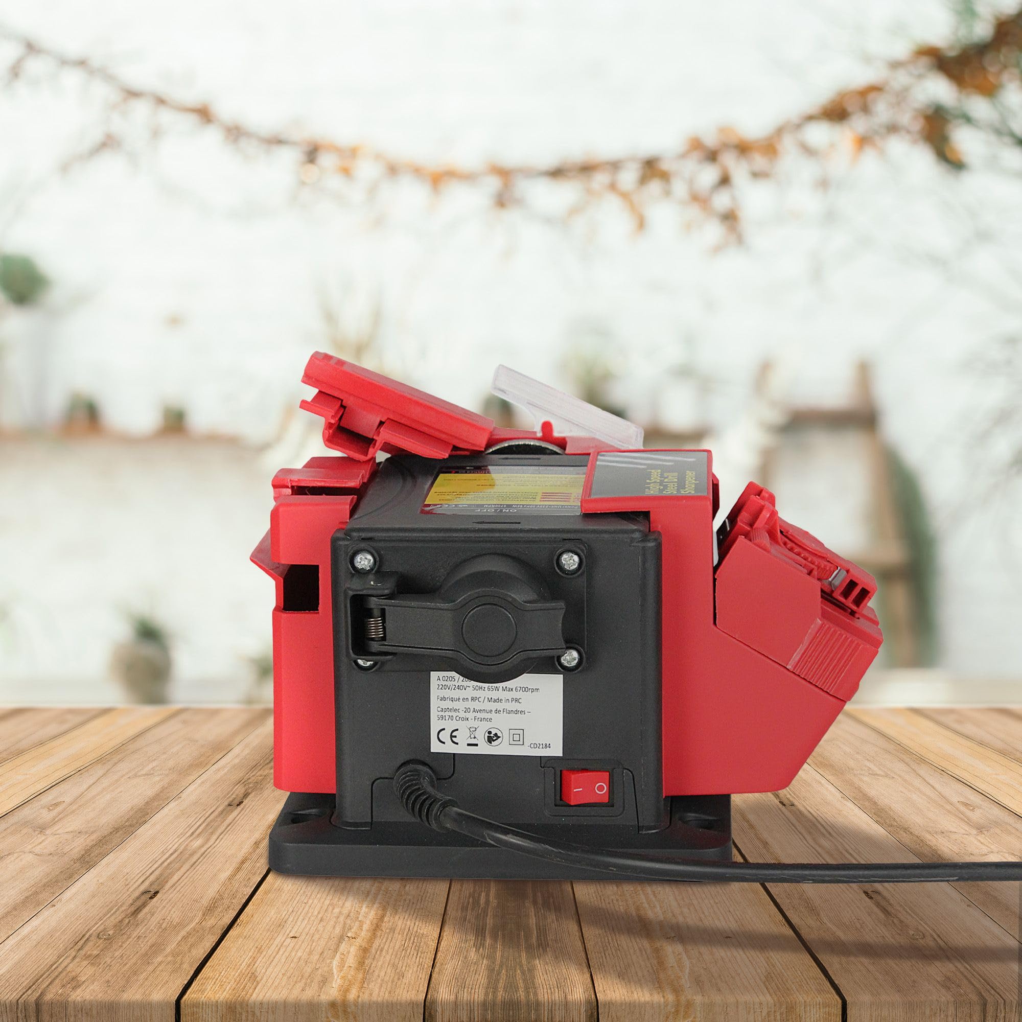 Afilador Universal Multifunción 65W : Cuchillos, Tijeras, Brocas, Cinceles - Amoladora Eléctrica - Eje Flexible incluido para grabados, pulidos + Caja 6 Herramientas