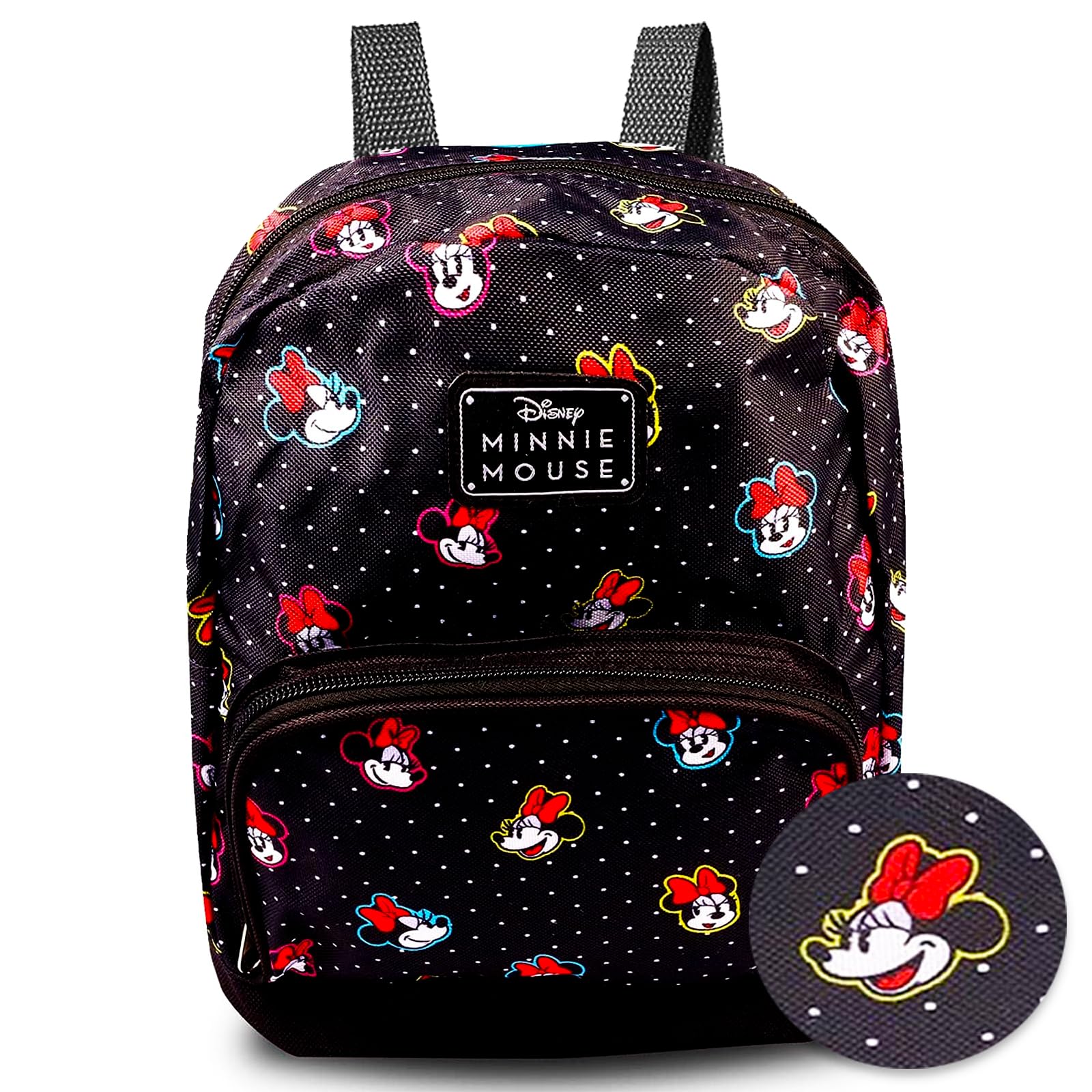 Disney Minnie Mouse Mini Backpack - 10" Canvas Disney Minnie Backpack Purse Shoulder Bag | Women, Adults, Teens