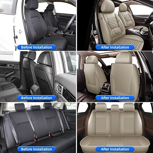 Vista 57 de Juego completo de fundas de asiento de automóvil para Volvo XC40 2019-2023 2024, fundas de asiento de cuero impermeables con compatible con bolsa