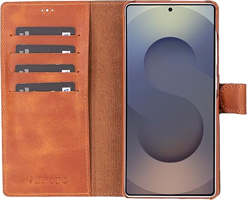 Miniatura 38 de Venito Funda tipo cartera para iPhone 15 con tarjetero y bloqueo RFID, funda de cuero para teléfono, funda desmontable de 6.1 pulgadas, Florencia
