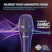 Vista 4 de CAROL AC-910 XLR Wired Vocal Microphone – Dynamic Cardioid Mic with Dual-Engine AHNC Noise Cancelling Tech for Singing, Karaoke, Stage & Studio