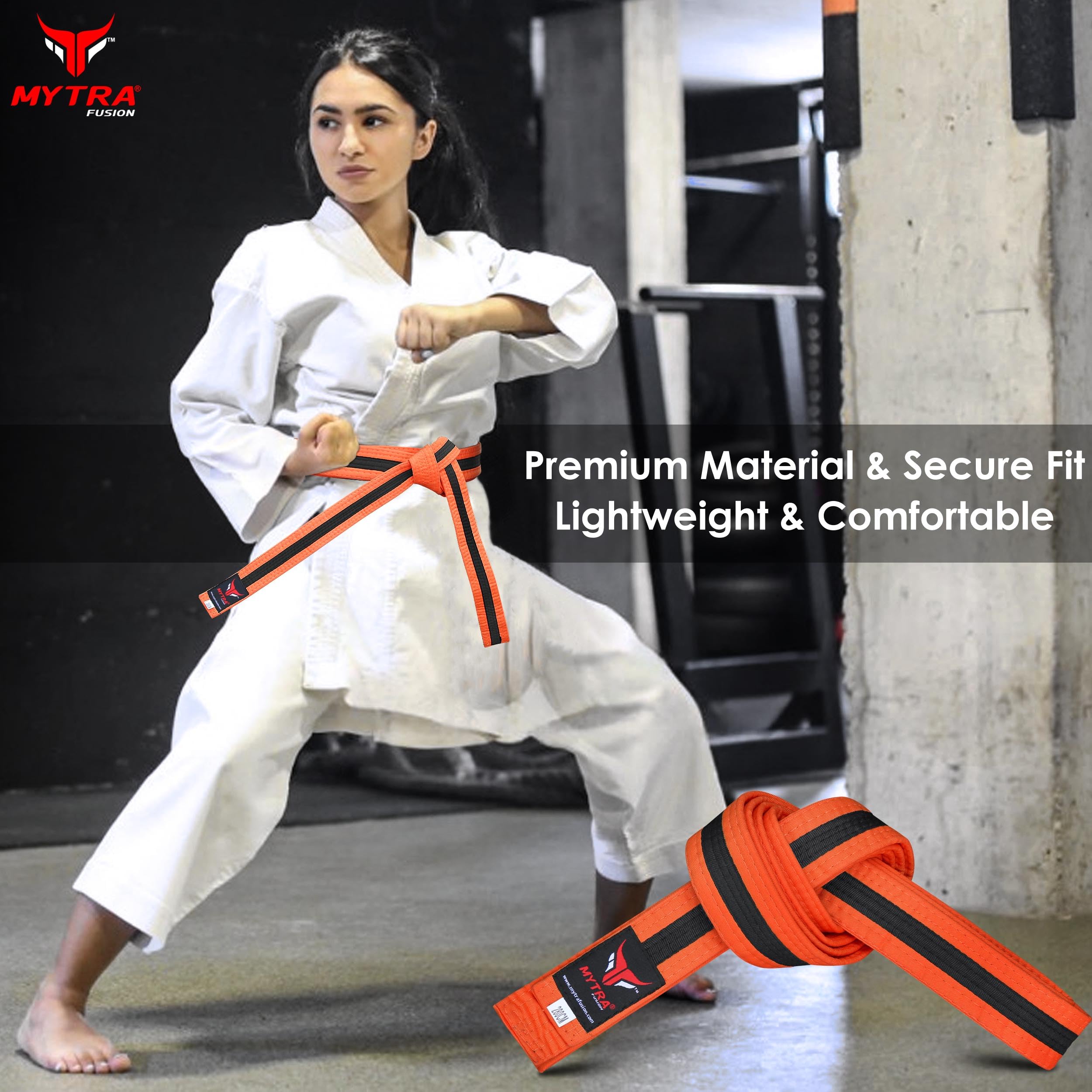 Mytra Fusion Cinturon Karate Ligero y Duradero, Cinturon Artes Marciales, Cinturon Taekwondo y Cinturon de Karate para Hombres y Mujeres