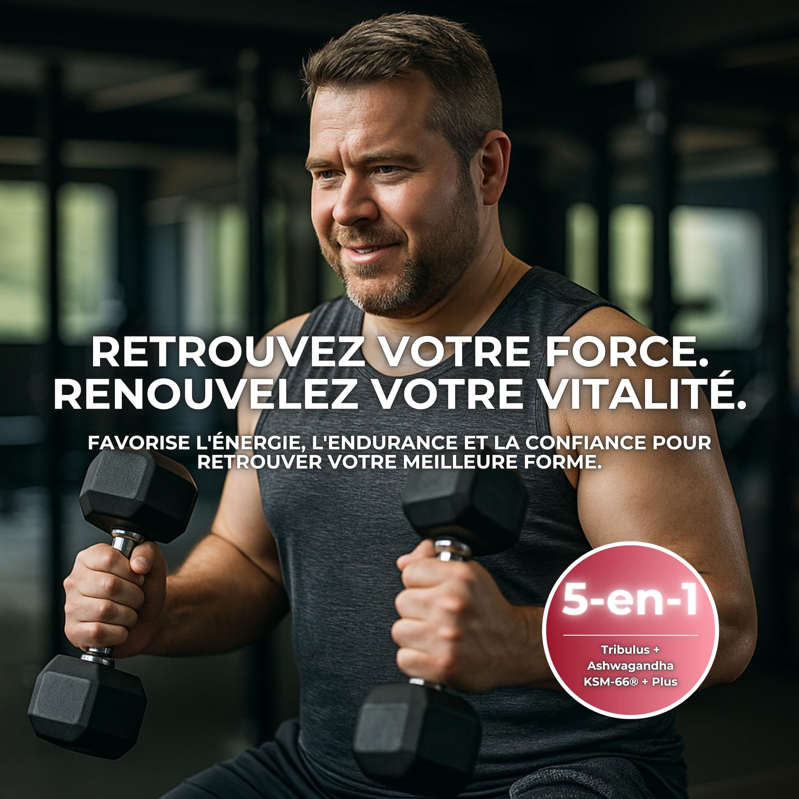 Tribulus Terrestris 90 Saponines Alpha Pro Formule 5 en 1 avec Ashwagandha KSM 66 Fenugrec L-Citrulline et Resvératrol Complément Alimentaire
