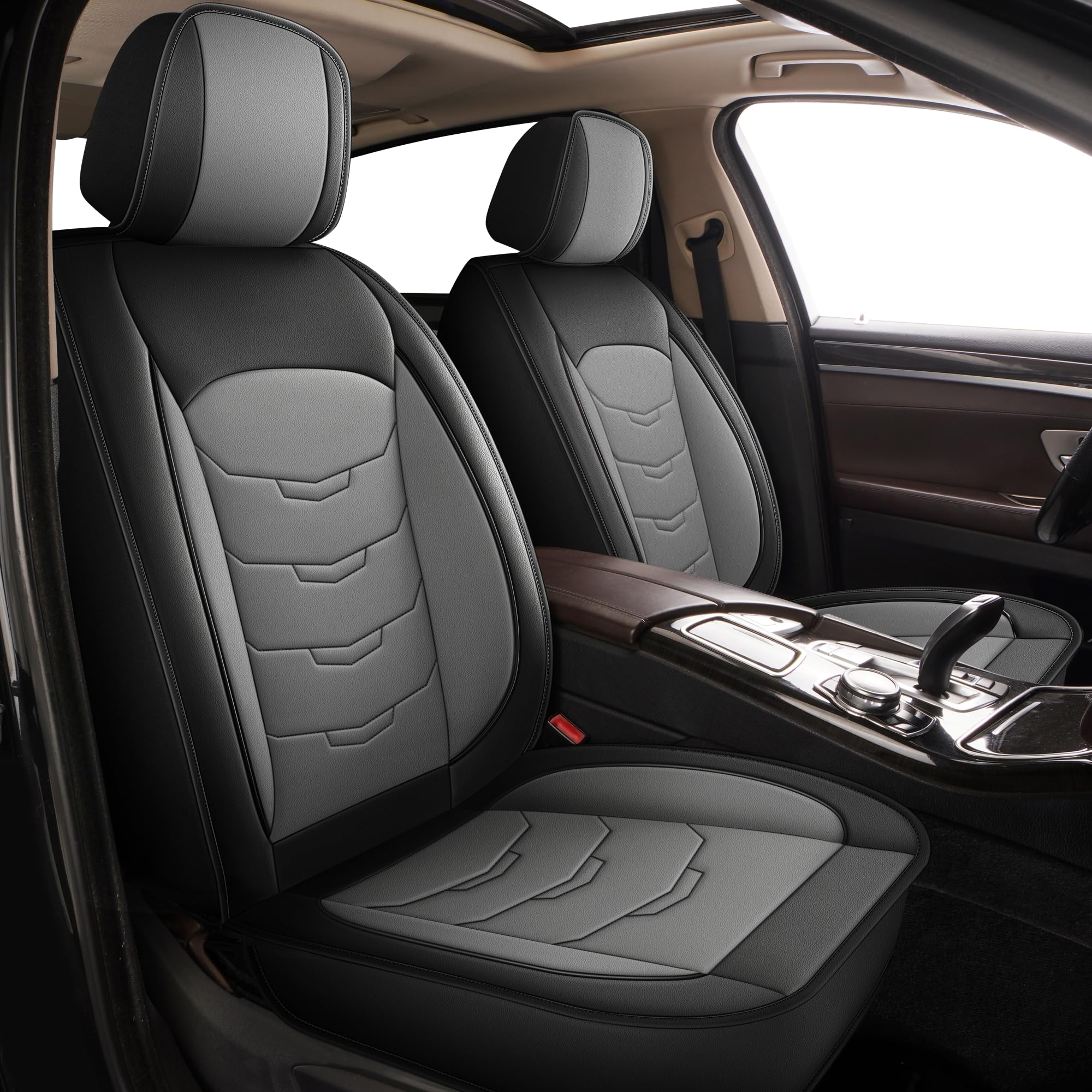 RAWAKORW Front Set Car Seat Covers Fit for Hyundai Elantra 2017-2025 2026 Luxury Leather Seat Cushion Waterproof Automotive Seat Protectors(5 Seat,