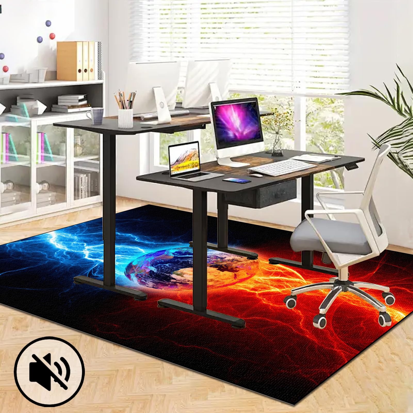 Tapis Chaise de Gaming Antidérapant 180 x 200 cm Tapis de Sol Gamer pour sols durs, Tapis de Protection de Sol pour Chaise de Bureau, Tapis pour Chaises à roulettes/d'Ordinateur, Protège Les Sols