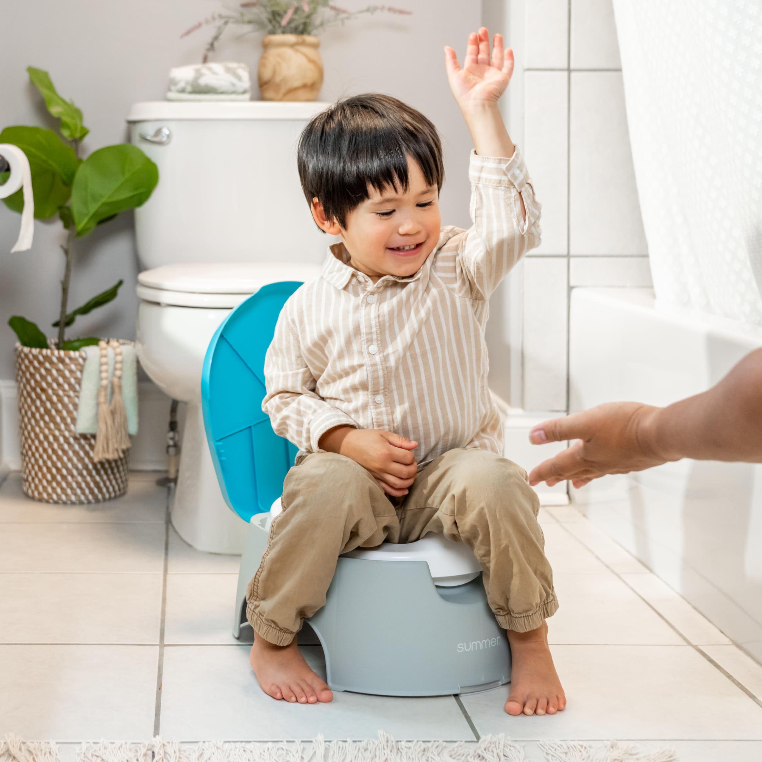 Sommer 3-in-1 Train with Me Potty - Töpfchensitz, Töpfchenaufsatz und Tritthocker für Kleinkinder Töpfchentraining und darüber hinaus - Leicht zu leeren und zu reinigen, platzsparende 3-in-1-Lösung
