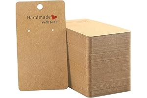 Joycraft 200-Pack Earring Tags: Enhance Your Jewelry Display with Rustic Charm