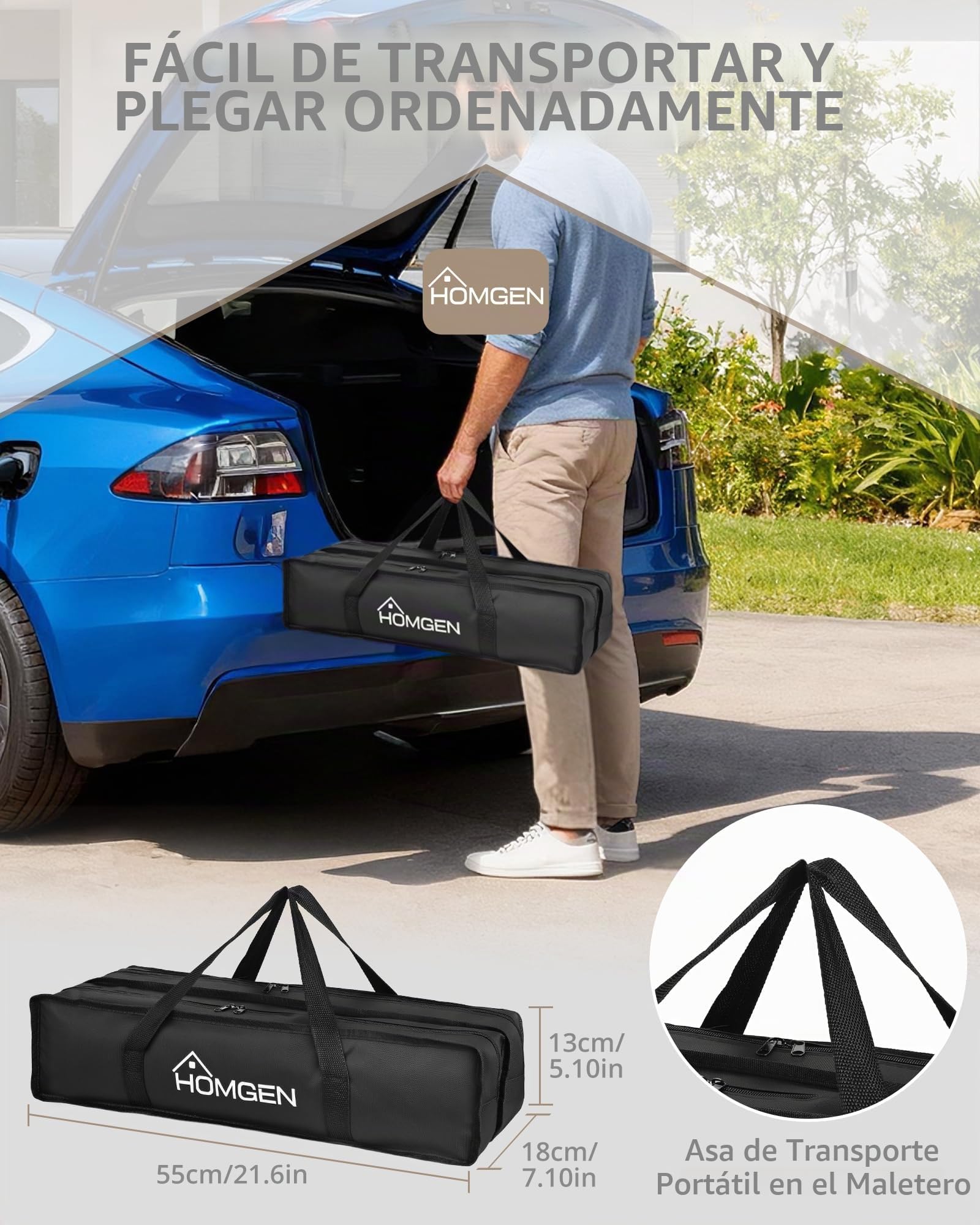HOMGEN Mesa Camping Plegable IGT 3.5 Unidades Mesa Cocina Exterior Ajustable en Altura 38 a 55 cm Mesa Portátil Aluminio Ligera con Barras Laterales Mesa Picnic Barbacoa Car Camping Modular