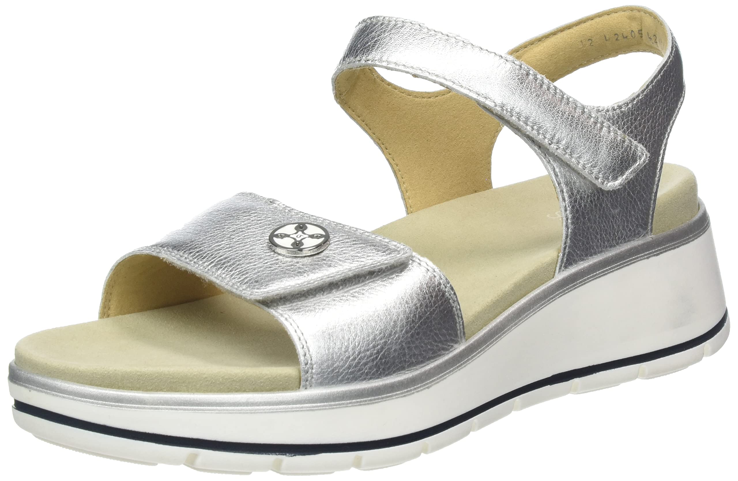ARA Women's Sapporo Sandal, silver, 36 EU Weit