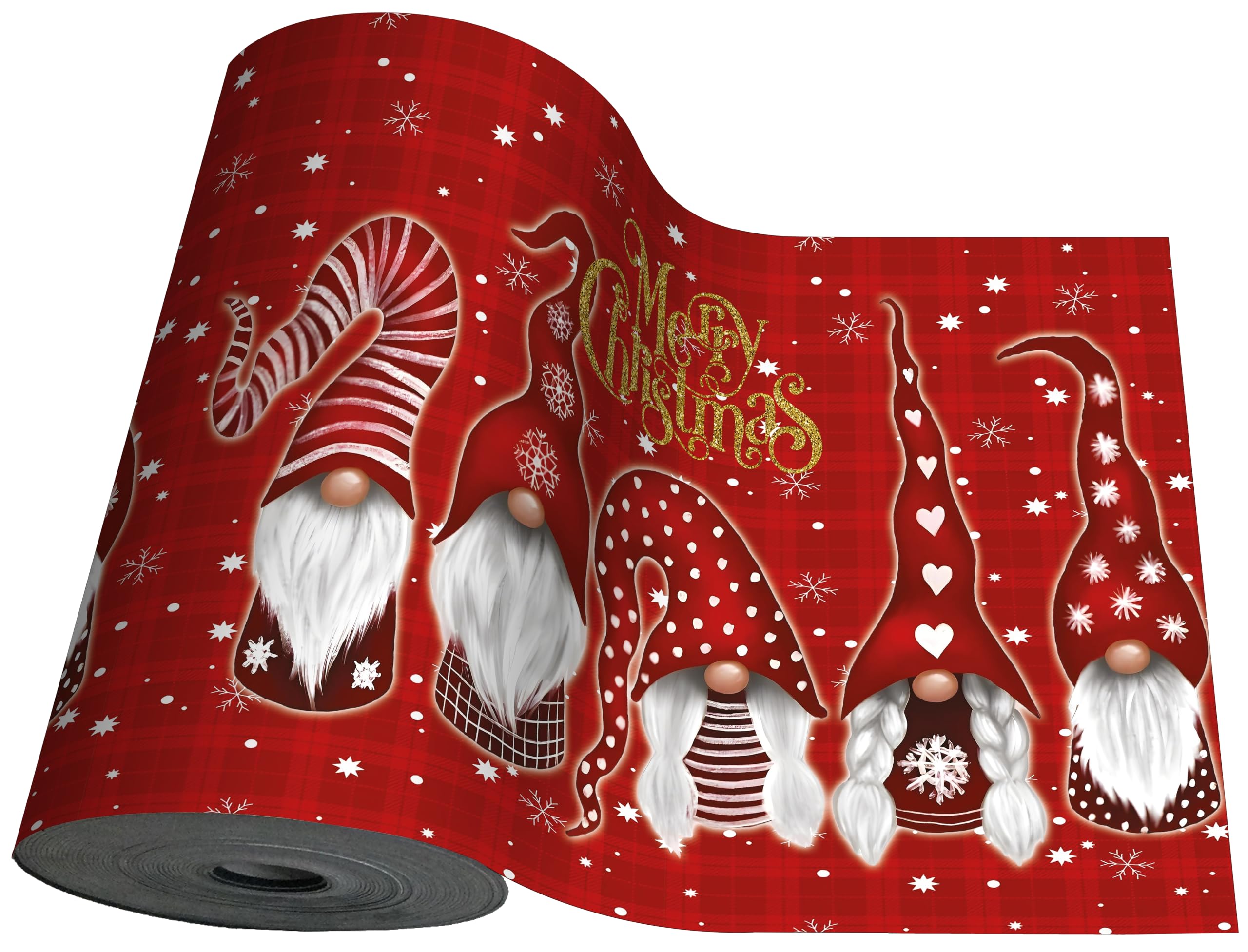 Tata Home Tappeto Cucina Natalizio Antiscivolo Lavabile Passatoia Corridoio Camera Natale Stampa Digitale Misura 52x500 cm Dis. Merry Christmas