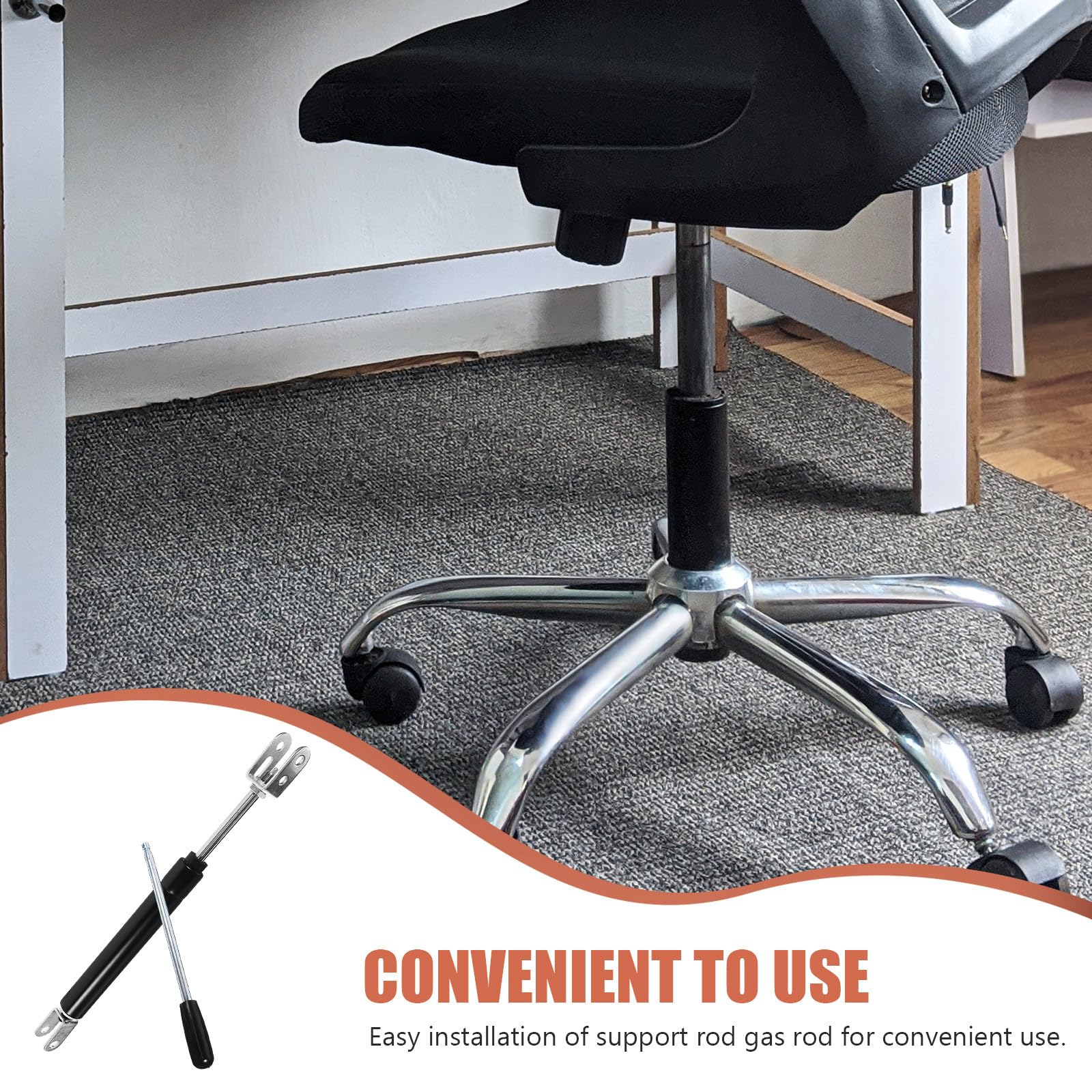 Beaupretty Barra de Soporte para Silla Hidráulica Elevador de Gas de 8 CM de Carrera para Reparación de Sillas de Oficina y Peluquería Compatible