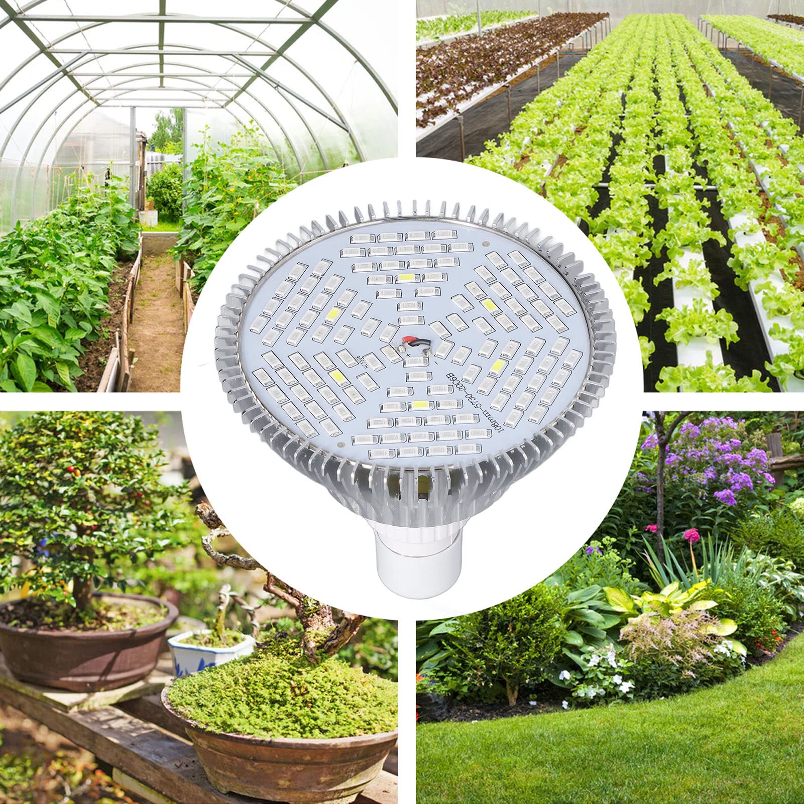Lampadina da 85 V a 265 V a LED per Coltivazione di Luci, Lampadine per Lampade in Crescita, E27 a Basso Consumo Energetico a Spettro Completo a Basso Calore per Piante a LED per (80W, 120 perline)